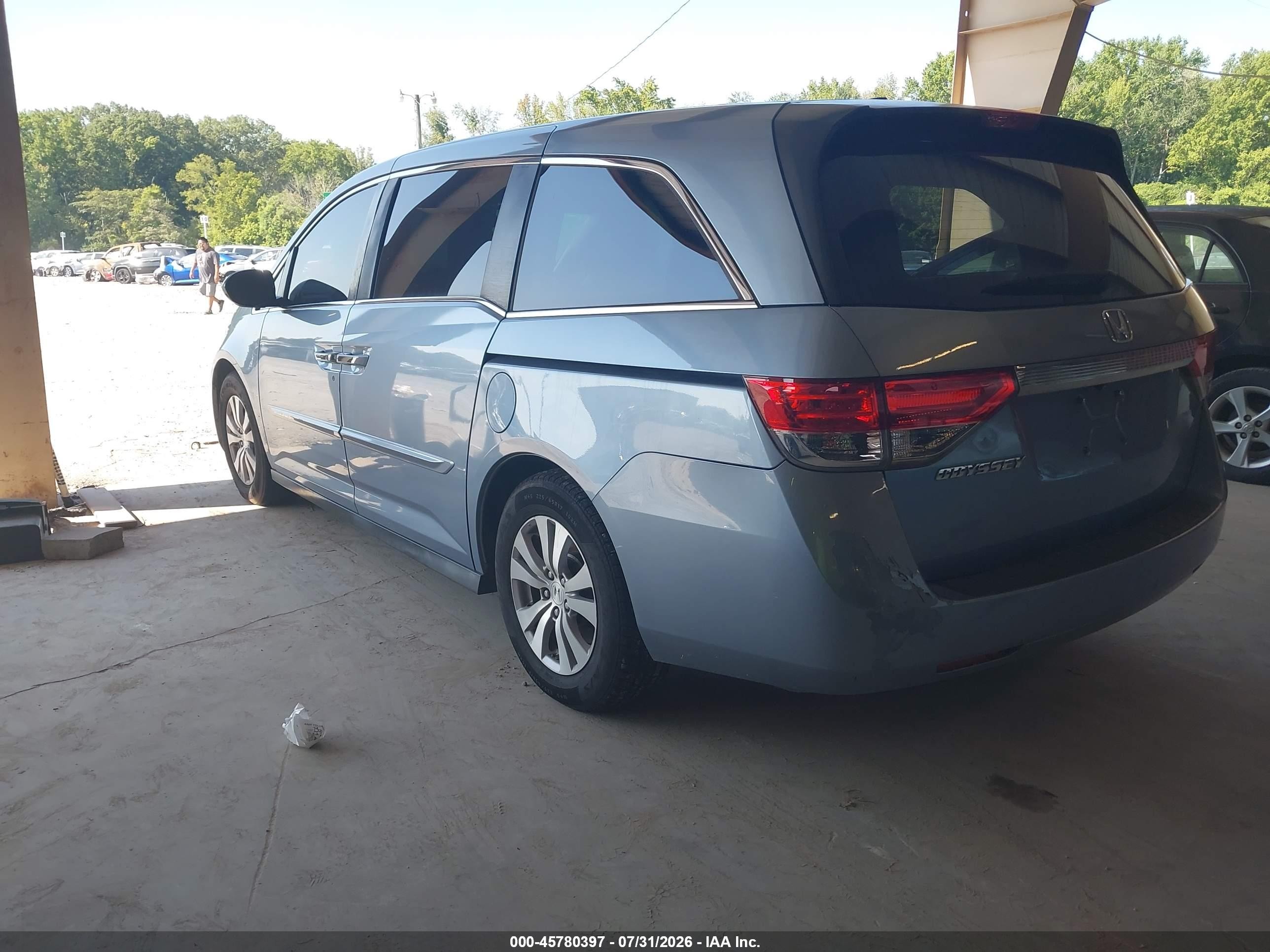 2014 Honda Odyssey Ex-l Blue vin: 5FNRL5H61EB128194
