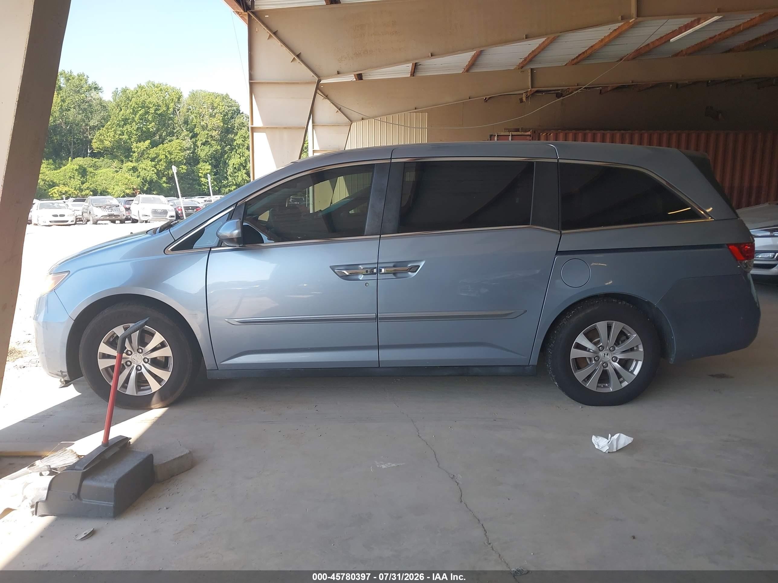 2014 Honda Odyssey Ex-l Blue vin: 5FNRL5H61EB128194