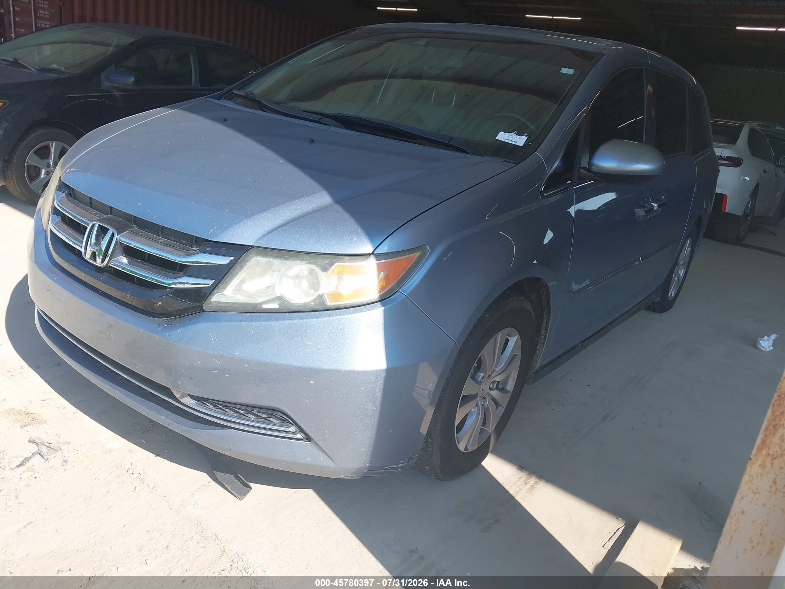 2014 Honda Odyssey Ex-l Blue vin: 5FNRL5H61EB128194