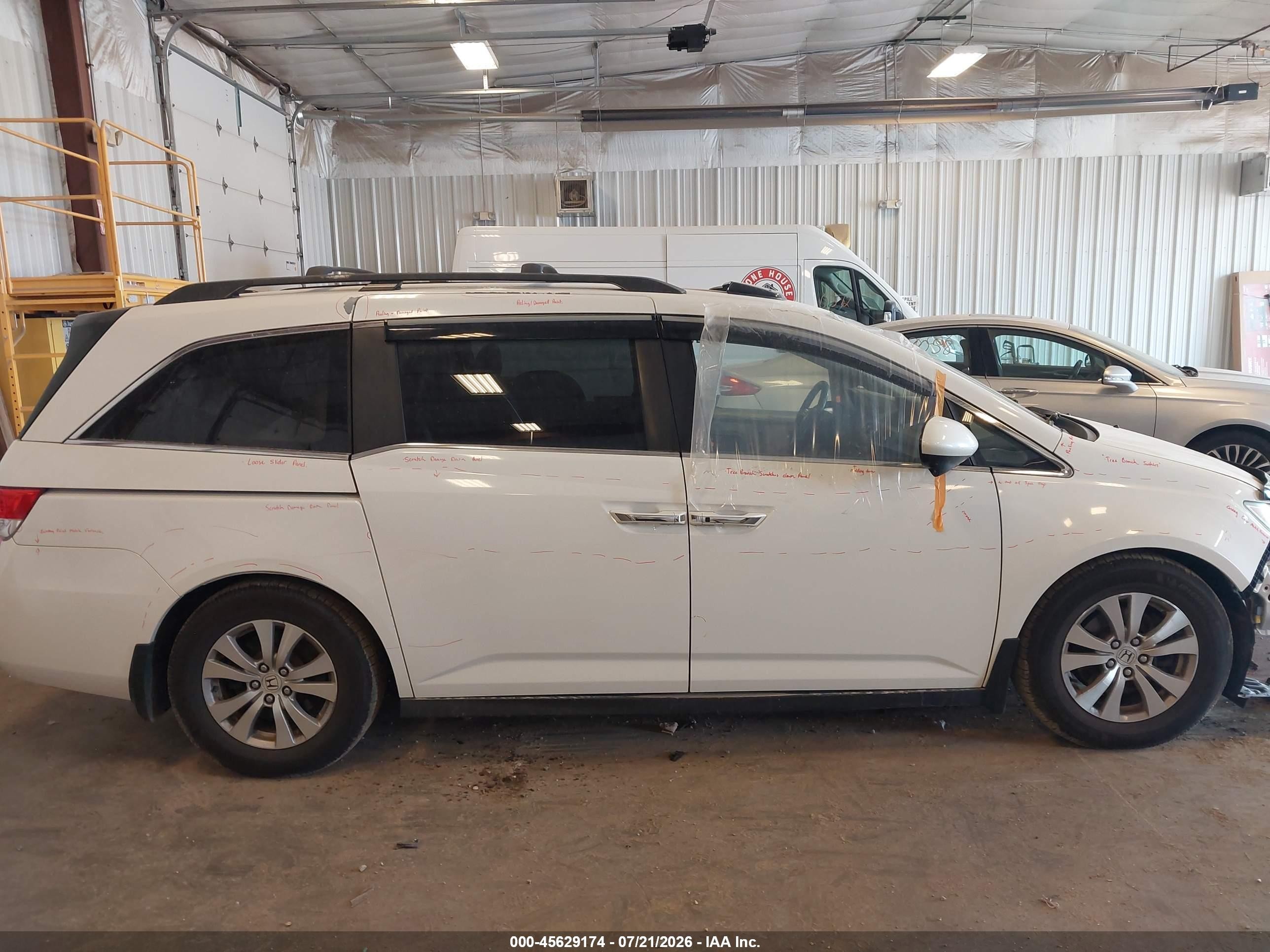 2014 Honda Odyssey Ex-l White vin: 5FNRL5H61EB128986