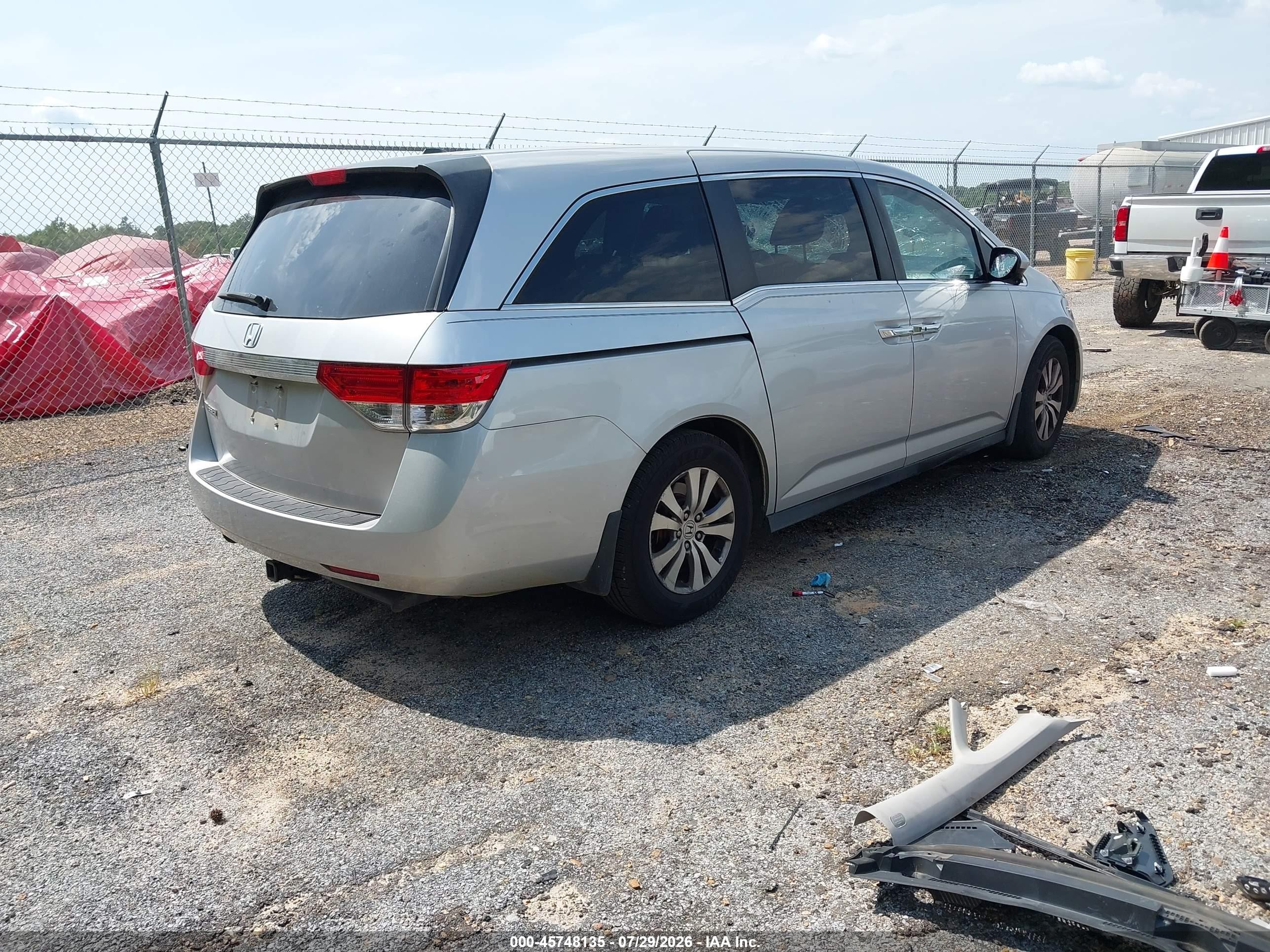 2015 Honda Odyssey Ex-l Silver vin: 5FNRL5H61FB002435