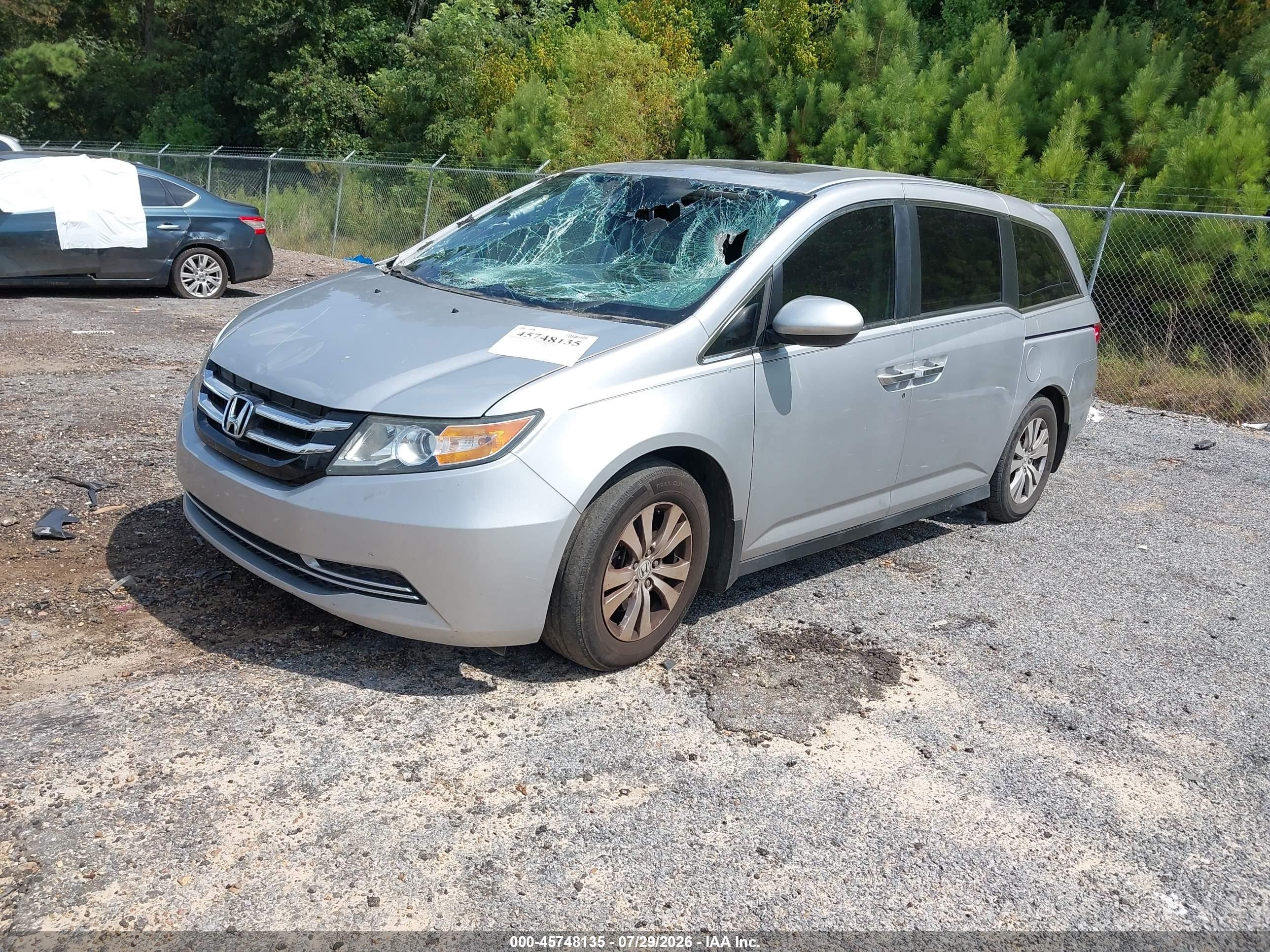 2015 Honda Odyssey Ex-l Silver vin: 5FNRL5H61FB002435