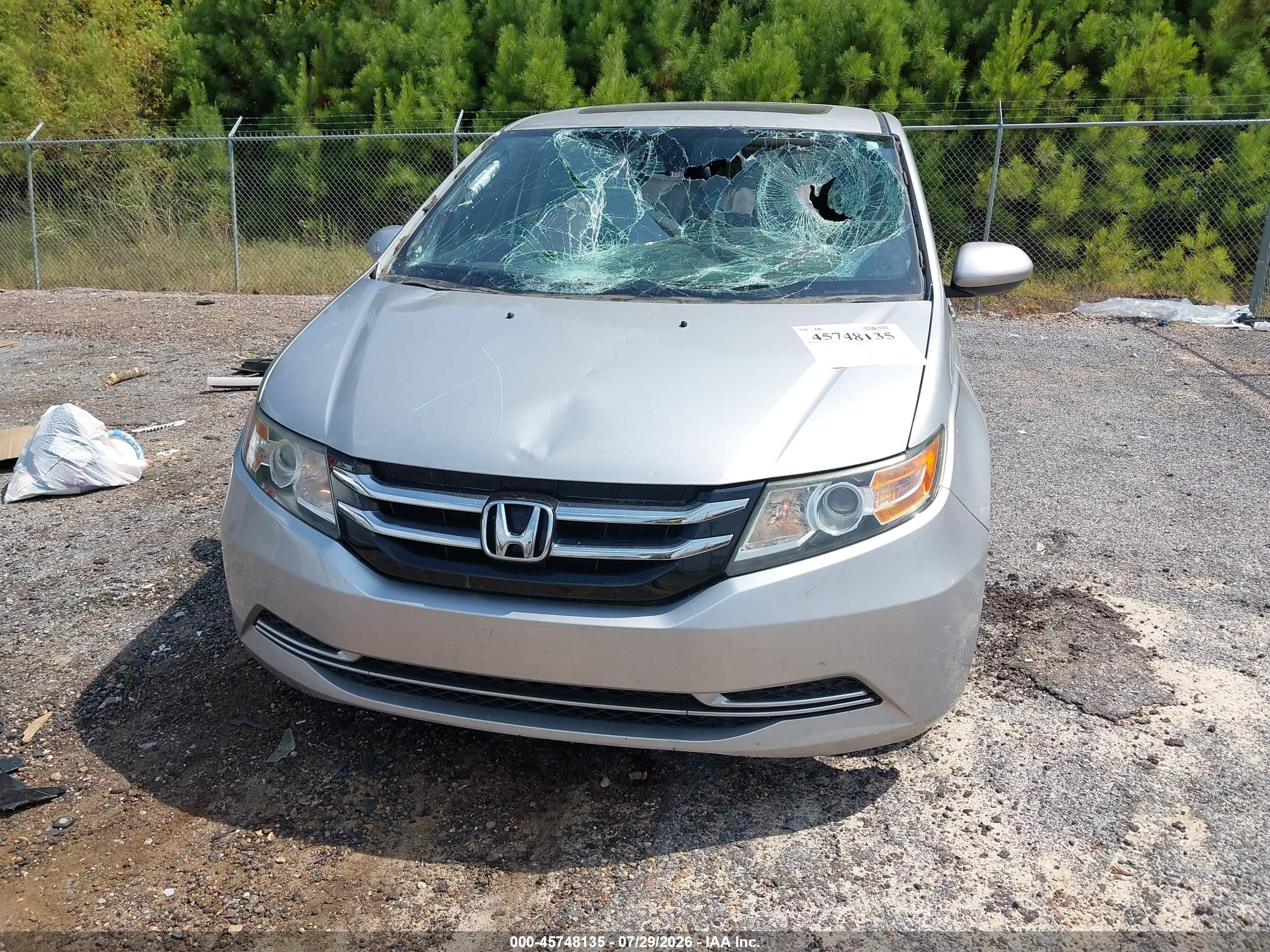 2015 Honda Odyssey Ex-l Silver vin: 5FNRL5H61FB002435