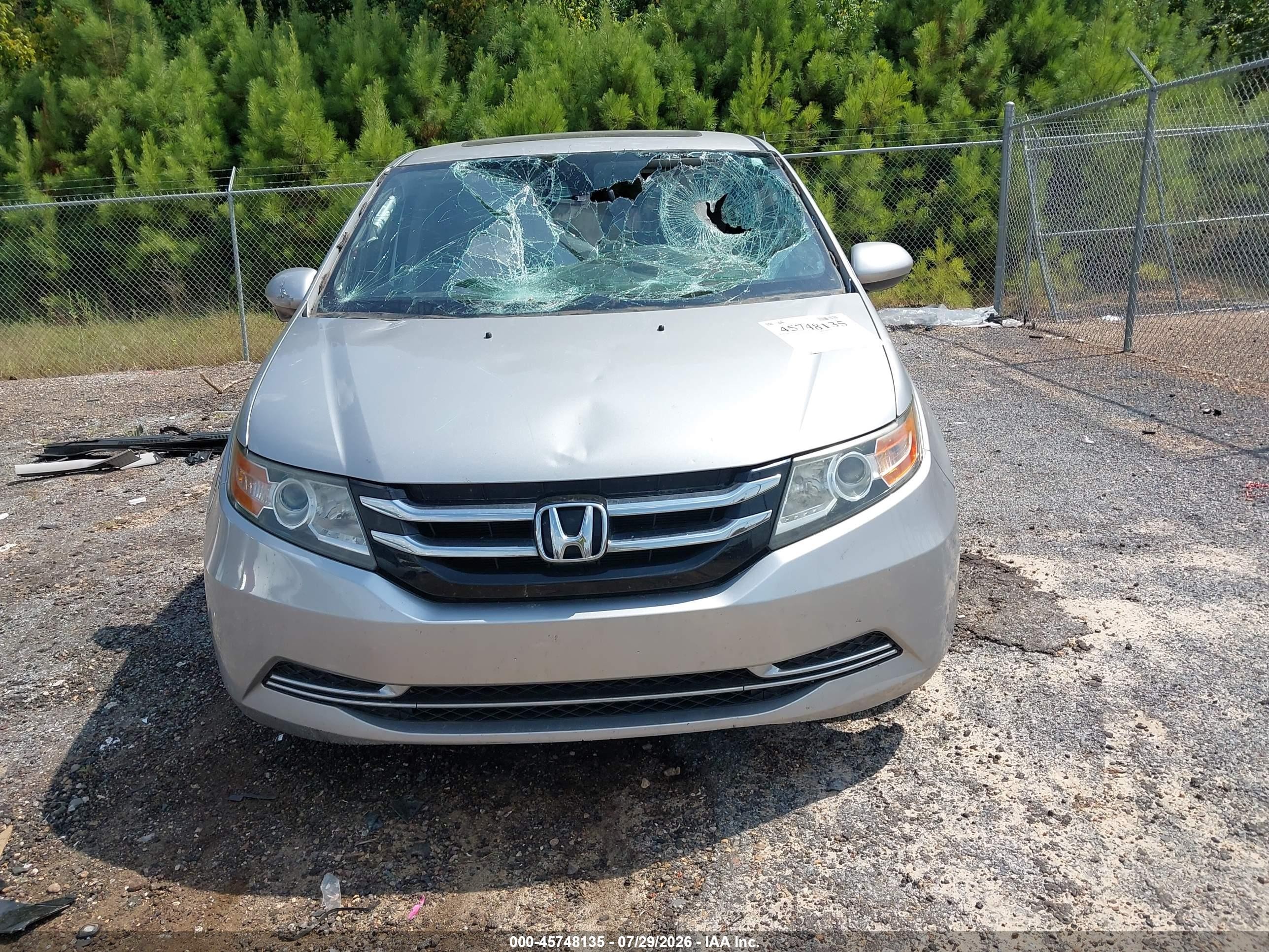 2015 Honda Odyssey Ex-l Silver vin: 5FNRL5H61FB002435