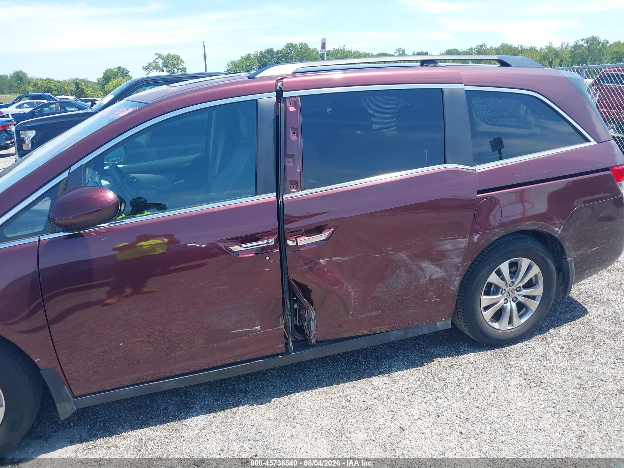 2015 Honda Odyssey Ex-l Maroon vin: 5FNRL5H61FB003990