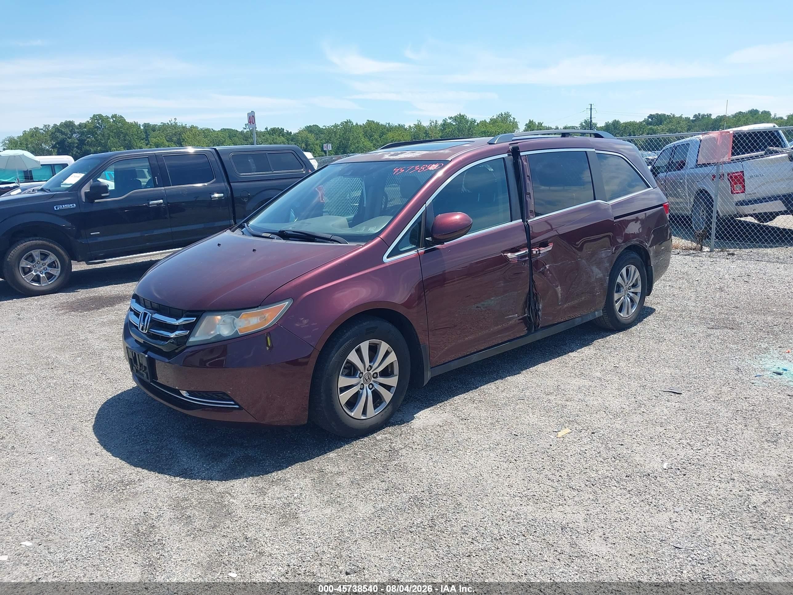 2015 Honda Odyssey Ex-l Maroon vin: 5FNRL5H61FB003990