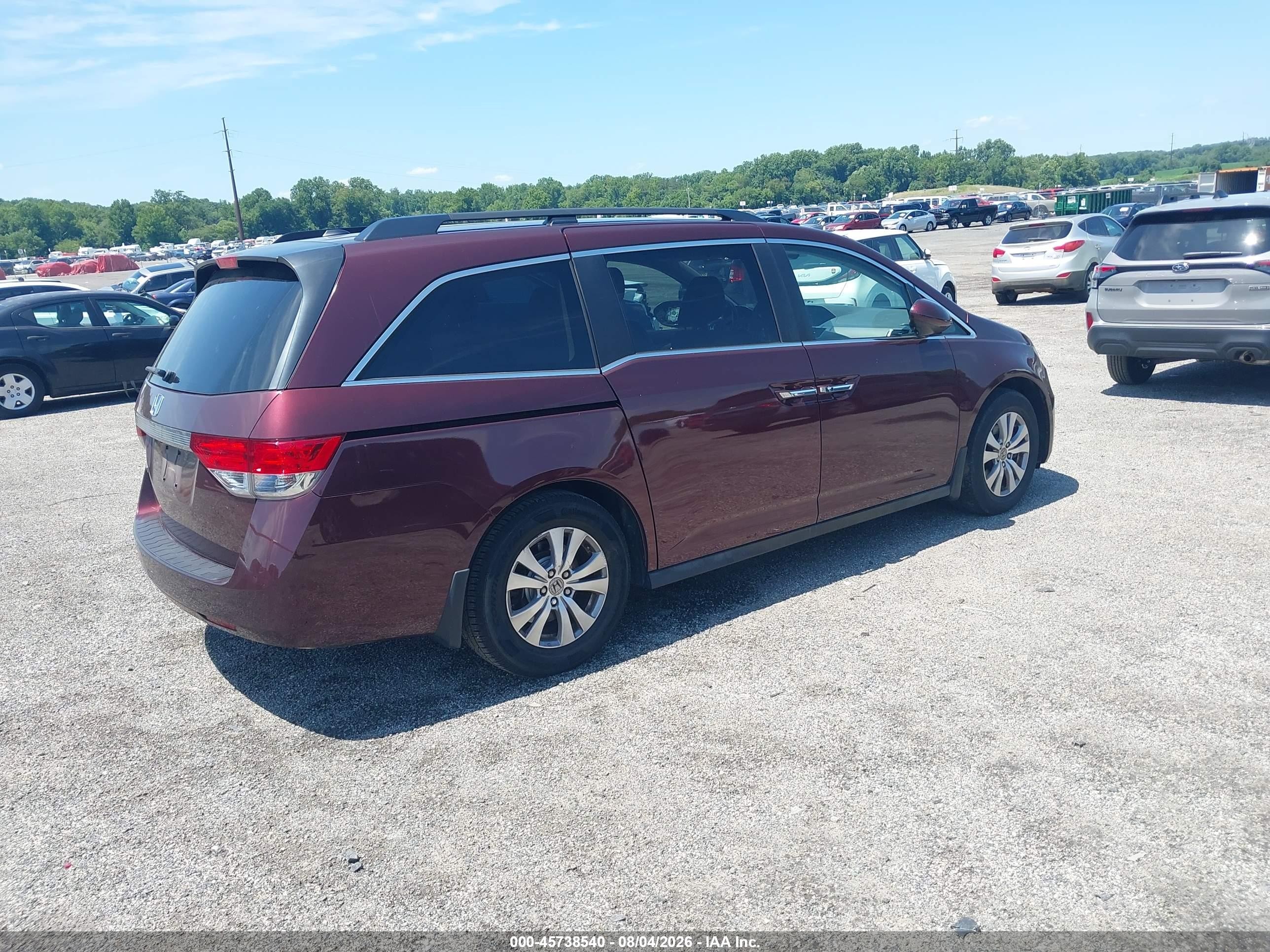 2015 Honda Odyssey Ex-l Maroon vin: 5FNRL5H61FB003990