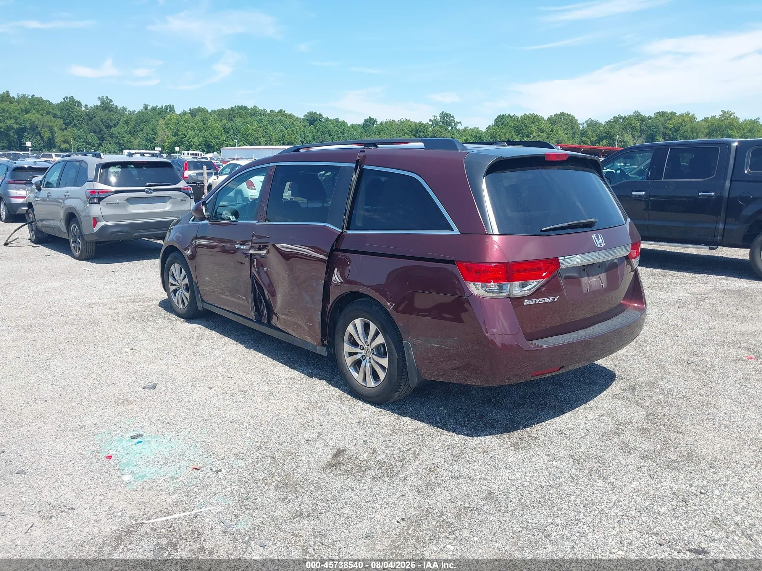 2015 Honda Odyssey Ex-l Maroon vin: 5FNRL5H61FB003990