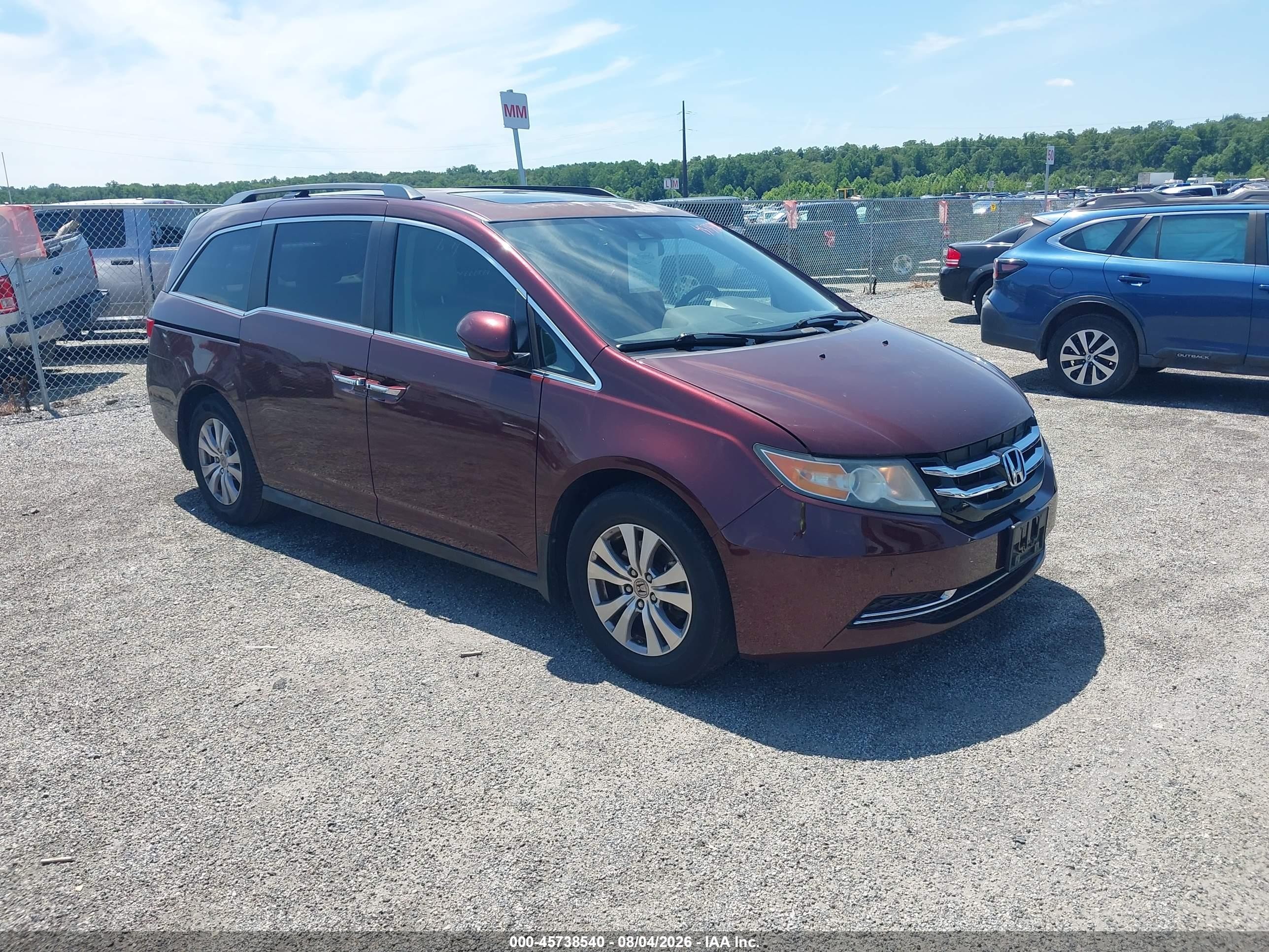 2015 Honda Odyssey Ex-l Maroon vin: 5FNRL5H61FB003990