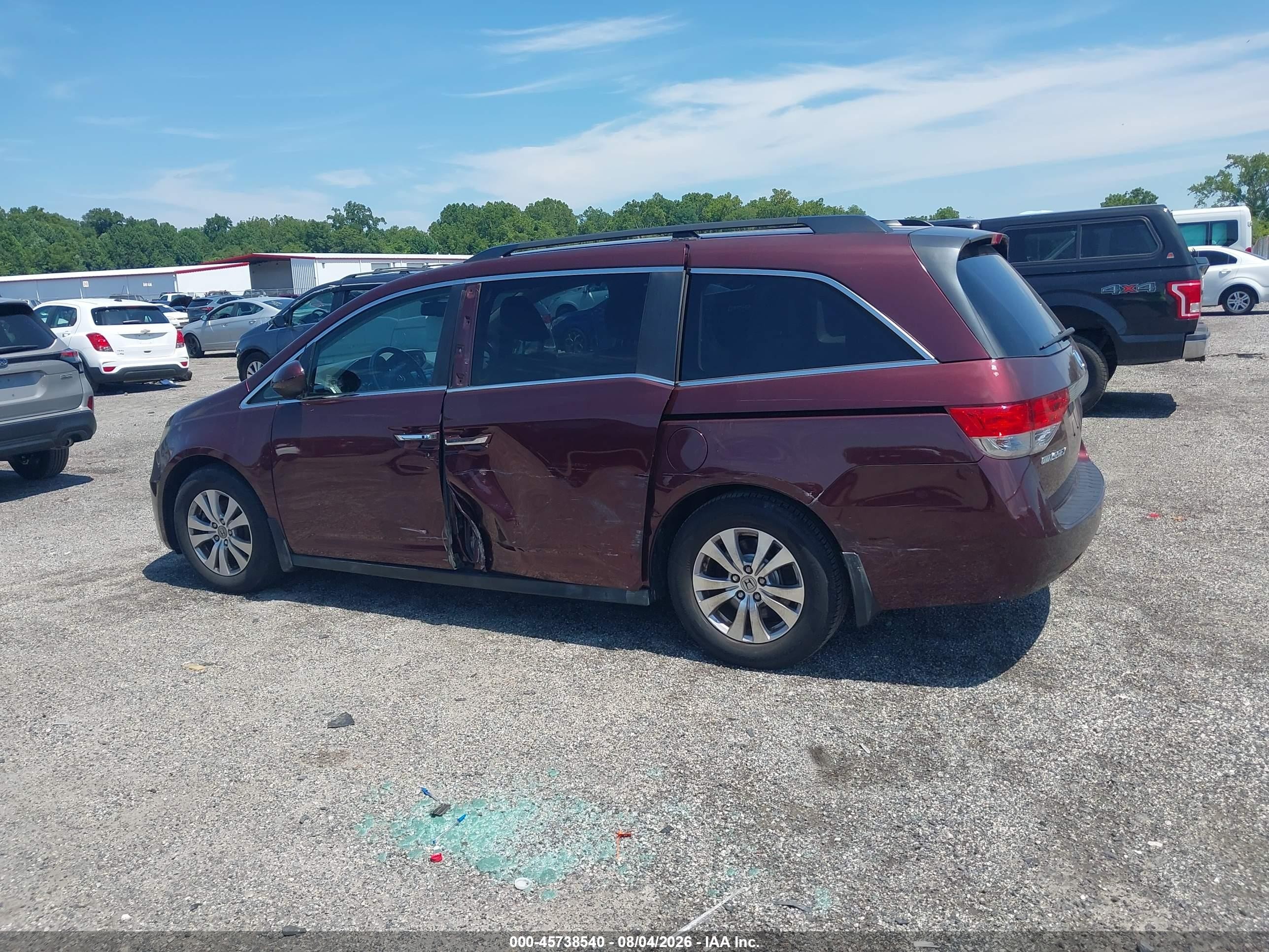2015 Honda Odyssey Ex-l Maroon vin: 5FNRL5H61FB003990