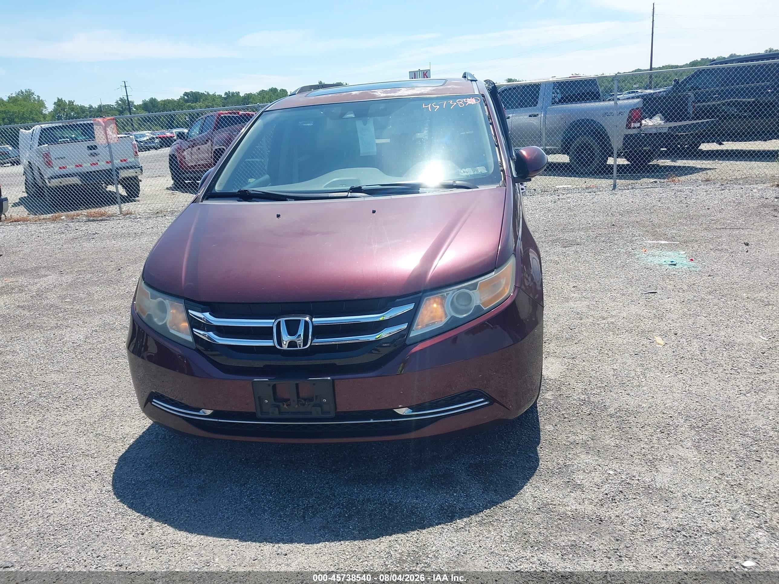 2015 Honda Odyssey Ex-l Maroon vin: 5FNRL5H61FB003990
