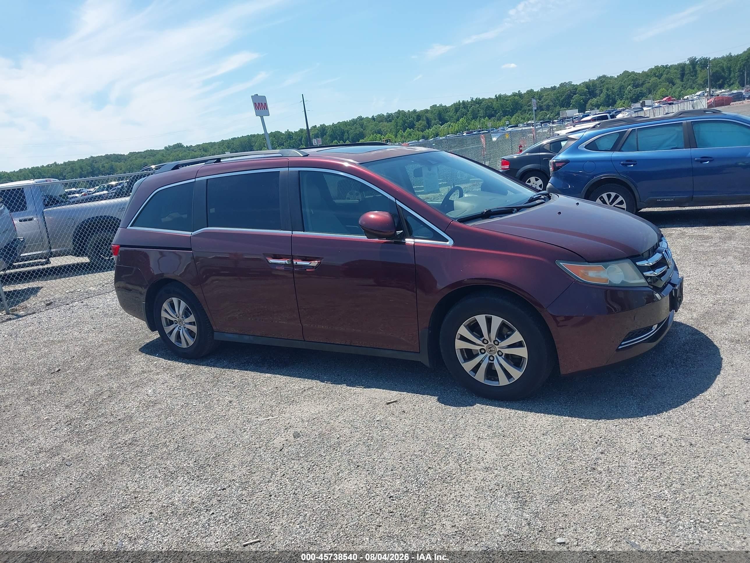 2015 Honda Odyssey Ex-l Maroon vin: 5FNRL5H61FB003990