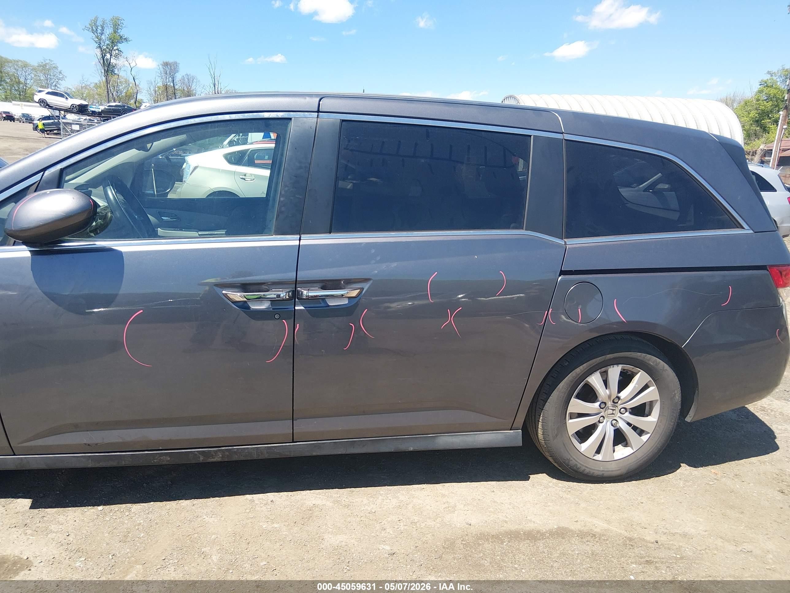 2015 Honda Odyssey Ex-l Gray vin: 5FNRL5H61FB004721