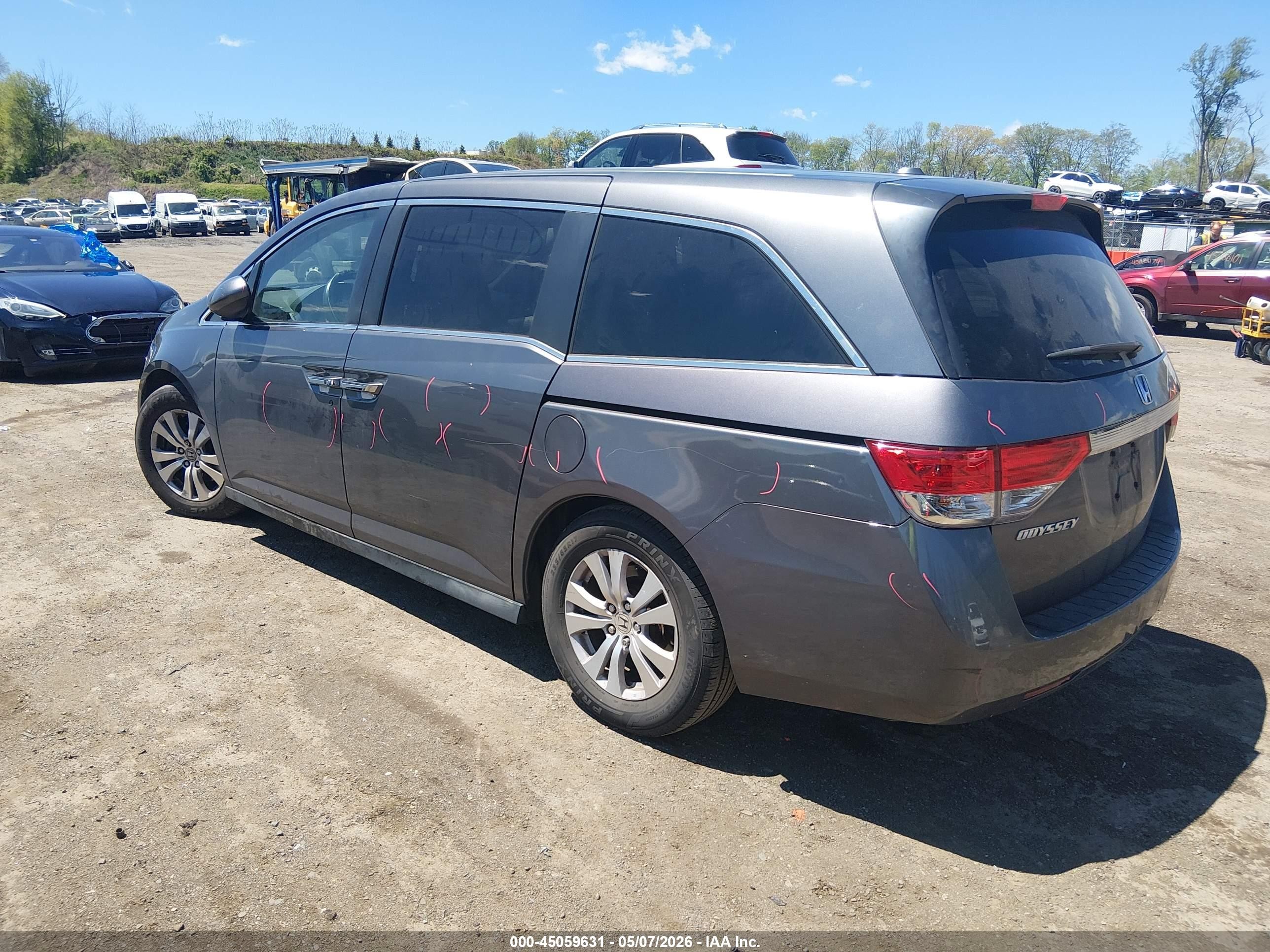 2015 Honda Odyssey Ex-l Gray vin: 5FNRL5H61FB004721