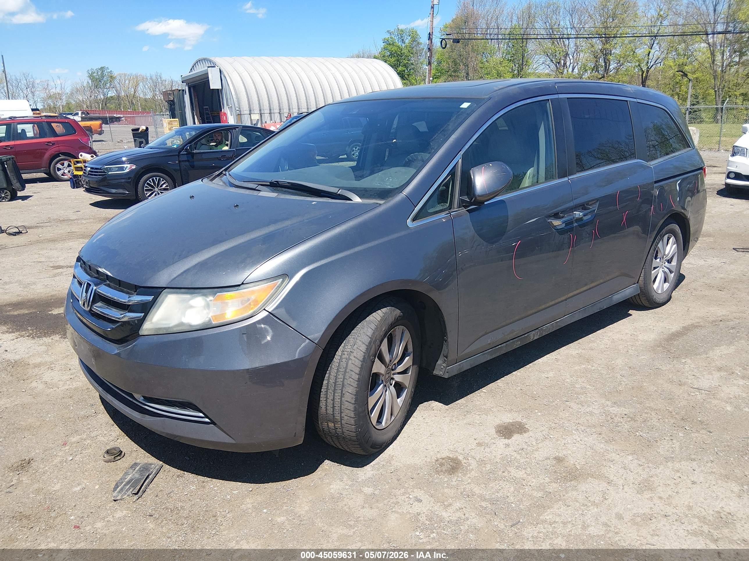 2015 Honda Odyssey Ex-l Gray vin: 5FNRL5H61FB004721