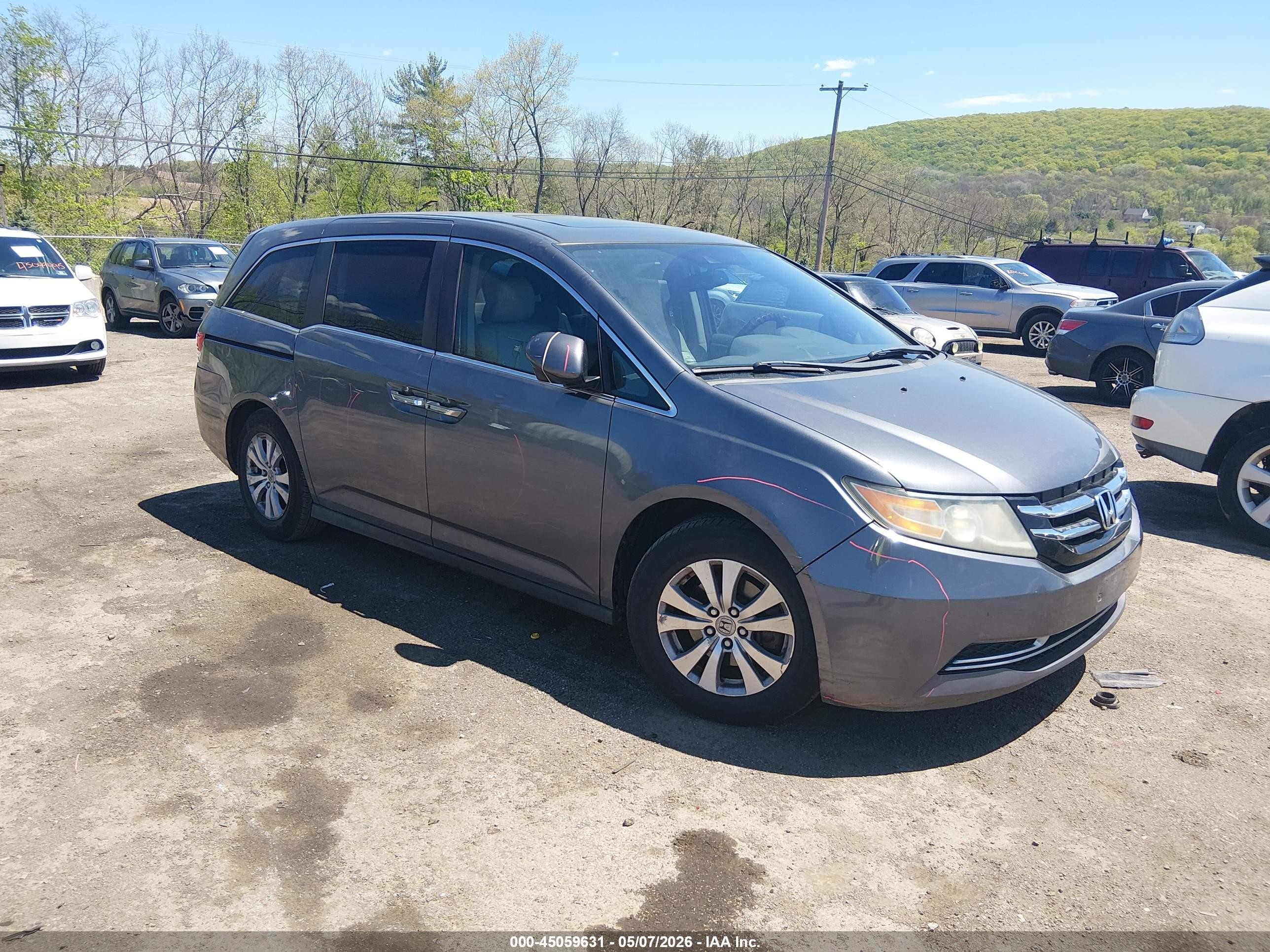 2015 Honda Odyssey Ex-l Gray vin: 5FNRL5H61FB004721