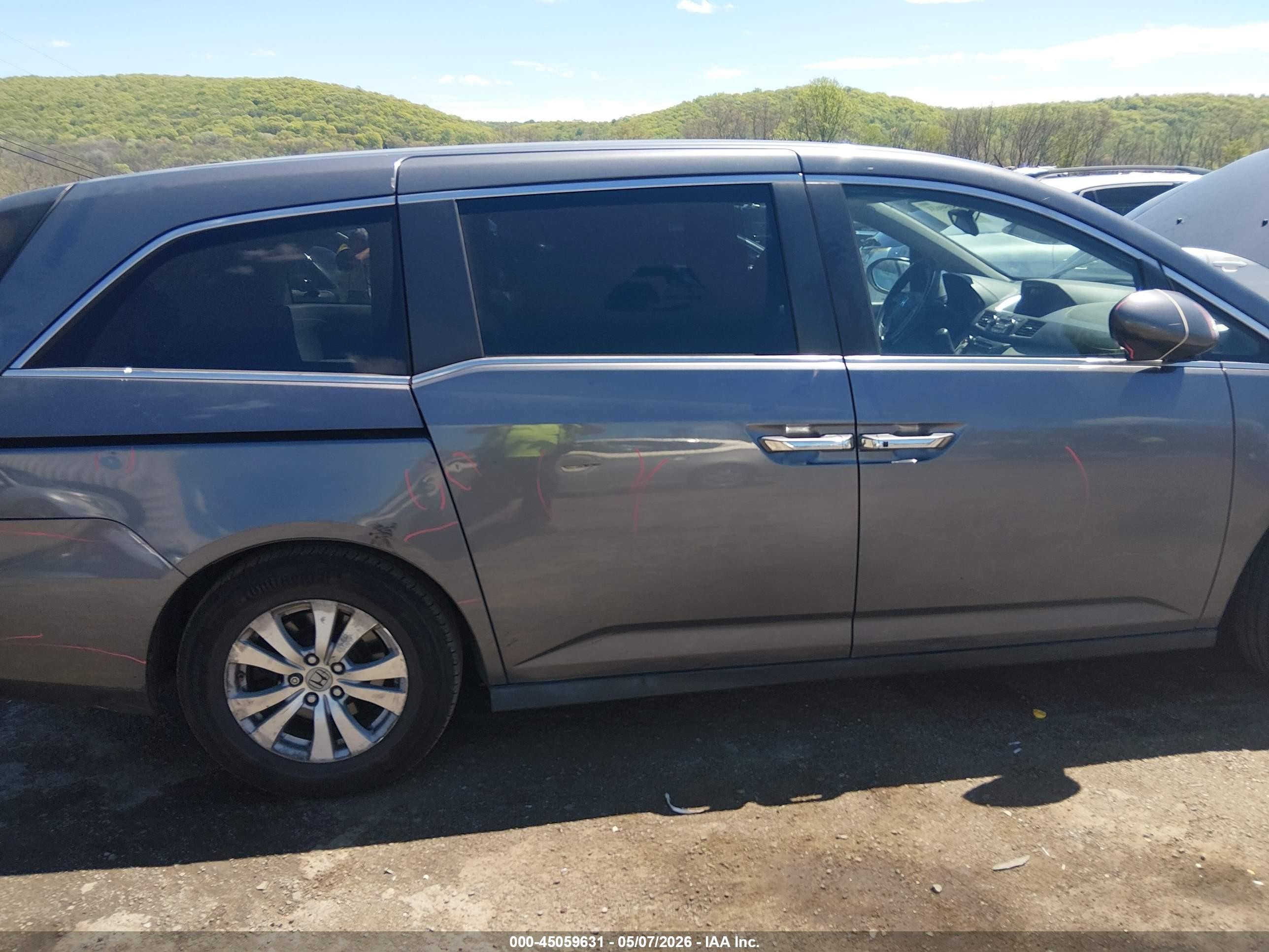 2015 Honda Odyssey Ex-l Gray vin: 5FNRL5H61FB004721