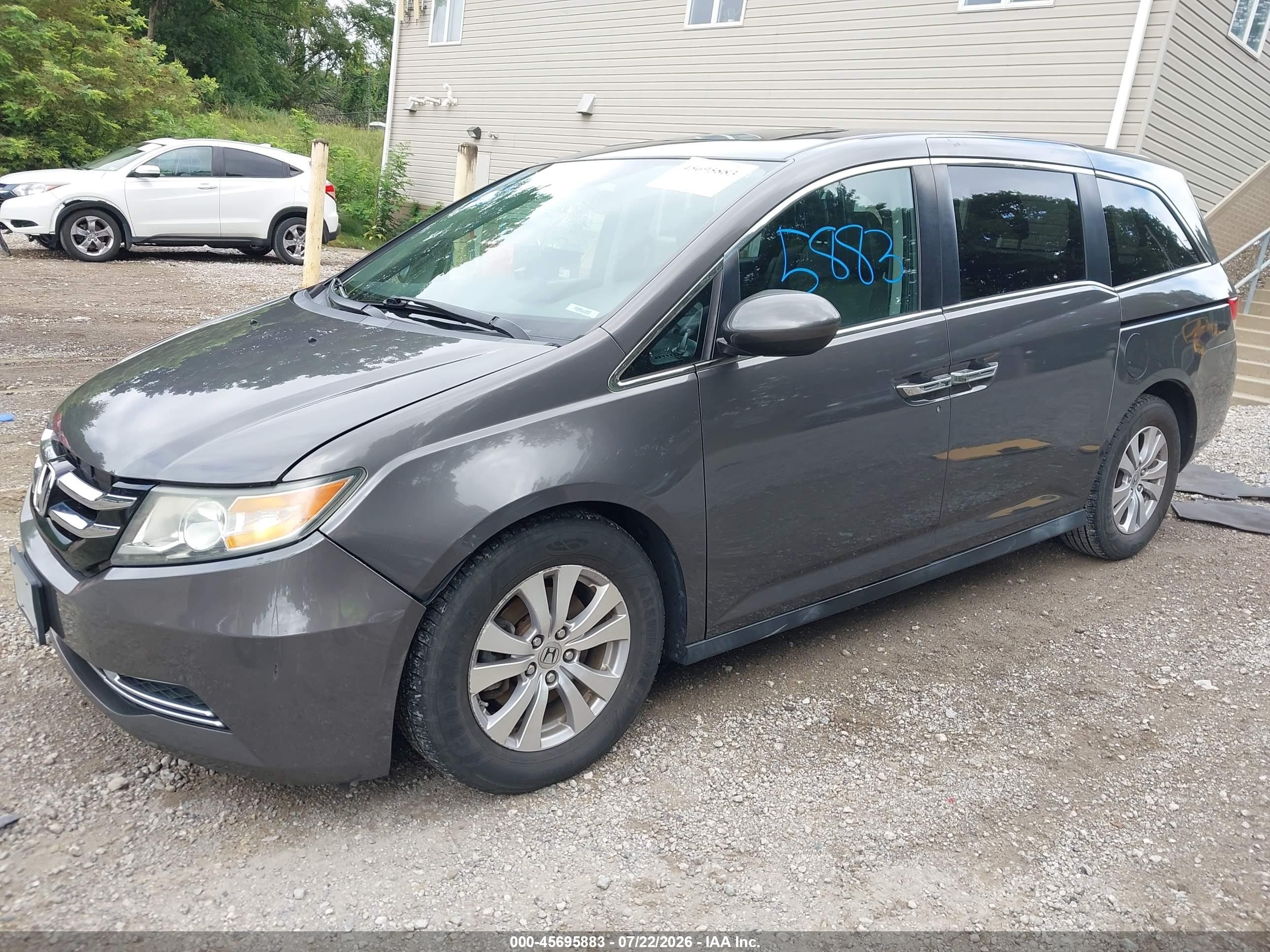 2015 Honda Odyssey Ex-l Gray vin: 5FNRL5H61FB022636