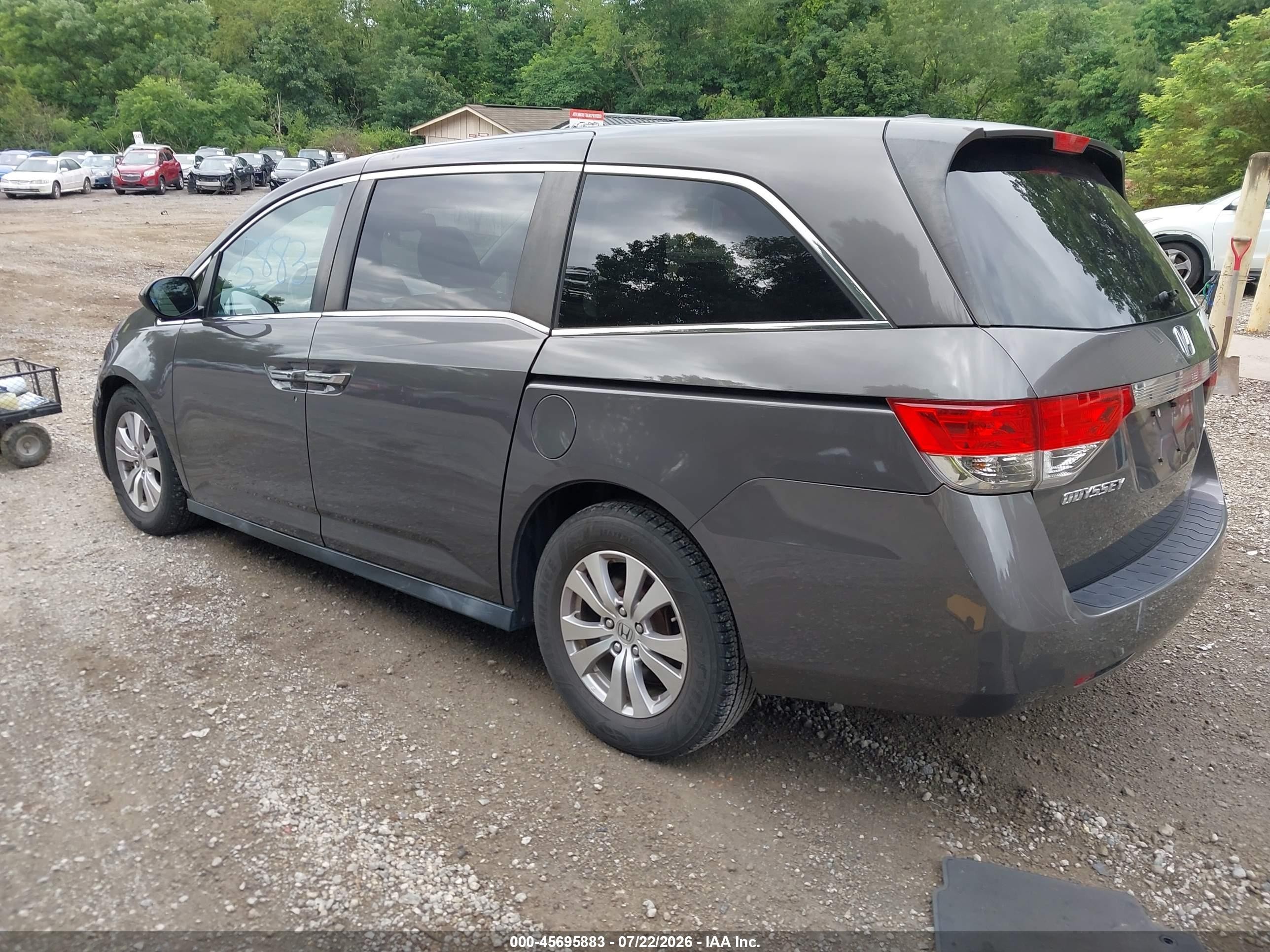 2015 Honda Odyssey Ex-l Gray vin: 5FNRL5H61FB022636