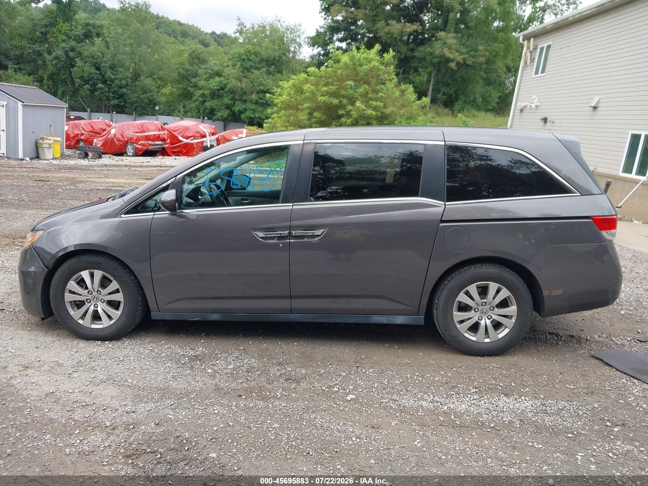 2015 Honda Odyssey Ex-l Gray vin: 5FNRL5H61FB022636