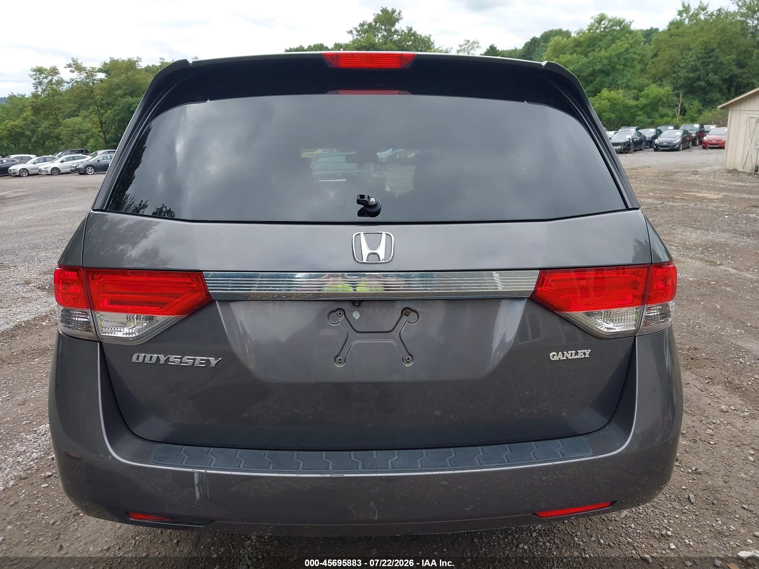 2015 Honda Odyssey Ex-l Gray vin: 5FNRL5H61FB022636