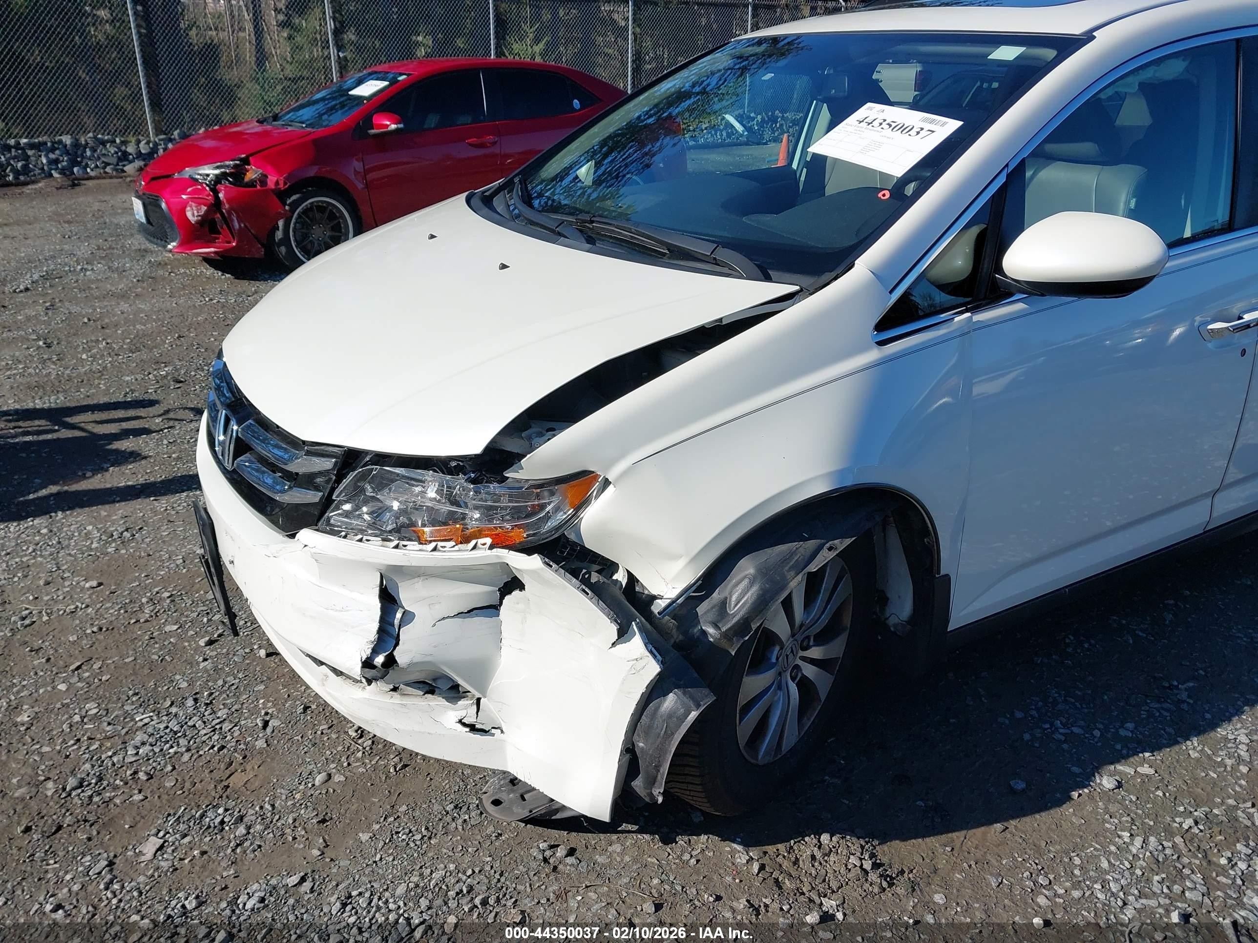 2015 Honda Odyssey Ex-l White vin: 5FNRL5H61FB024676