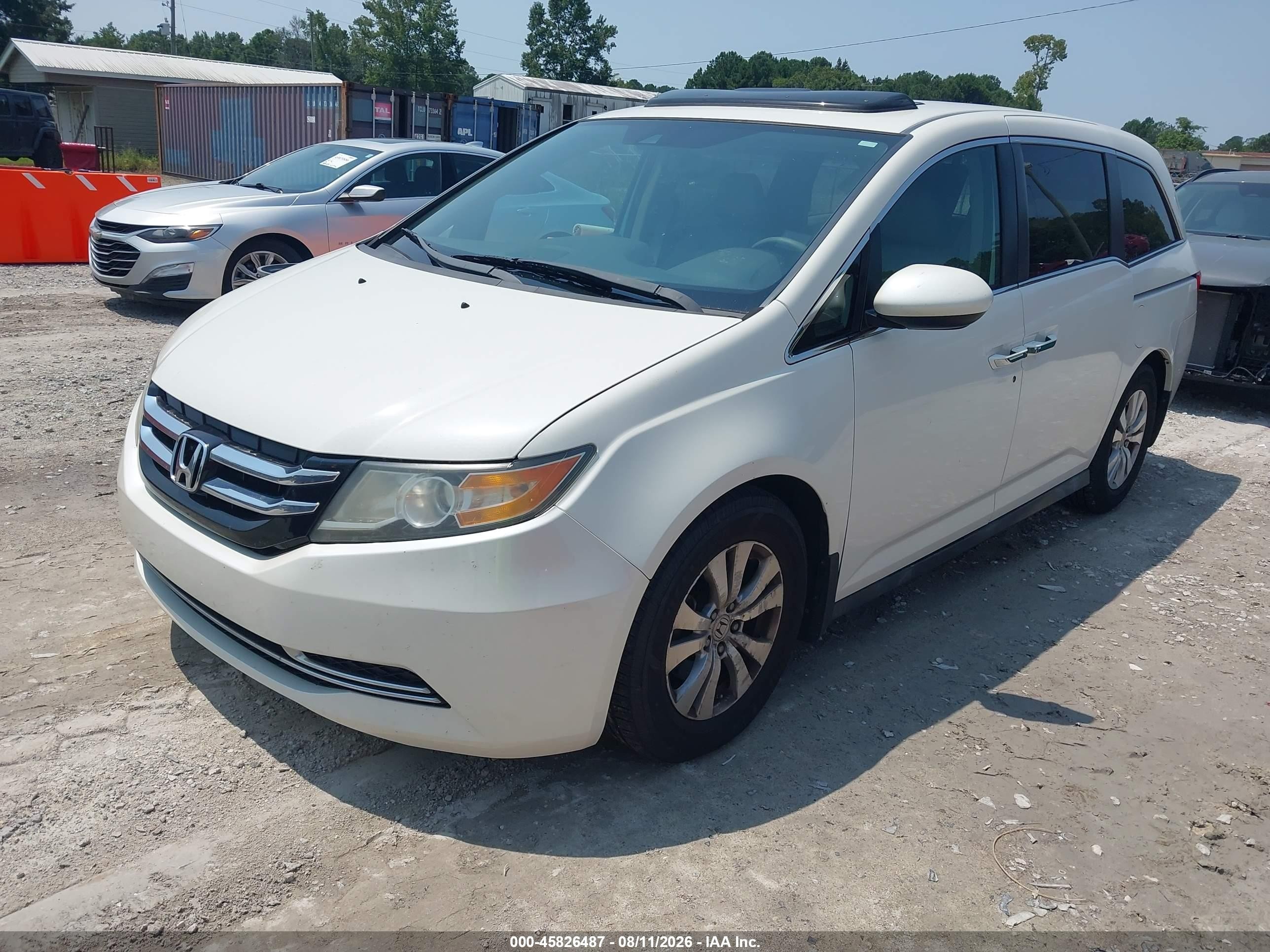 2015 Honda Odyssey Ex-l White vin: 5FNRL5H61FB026878