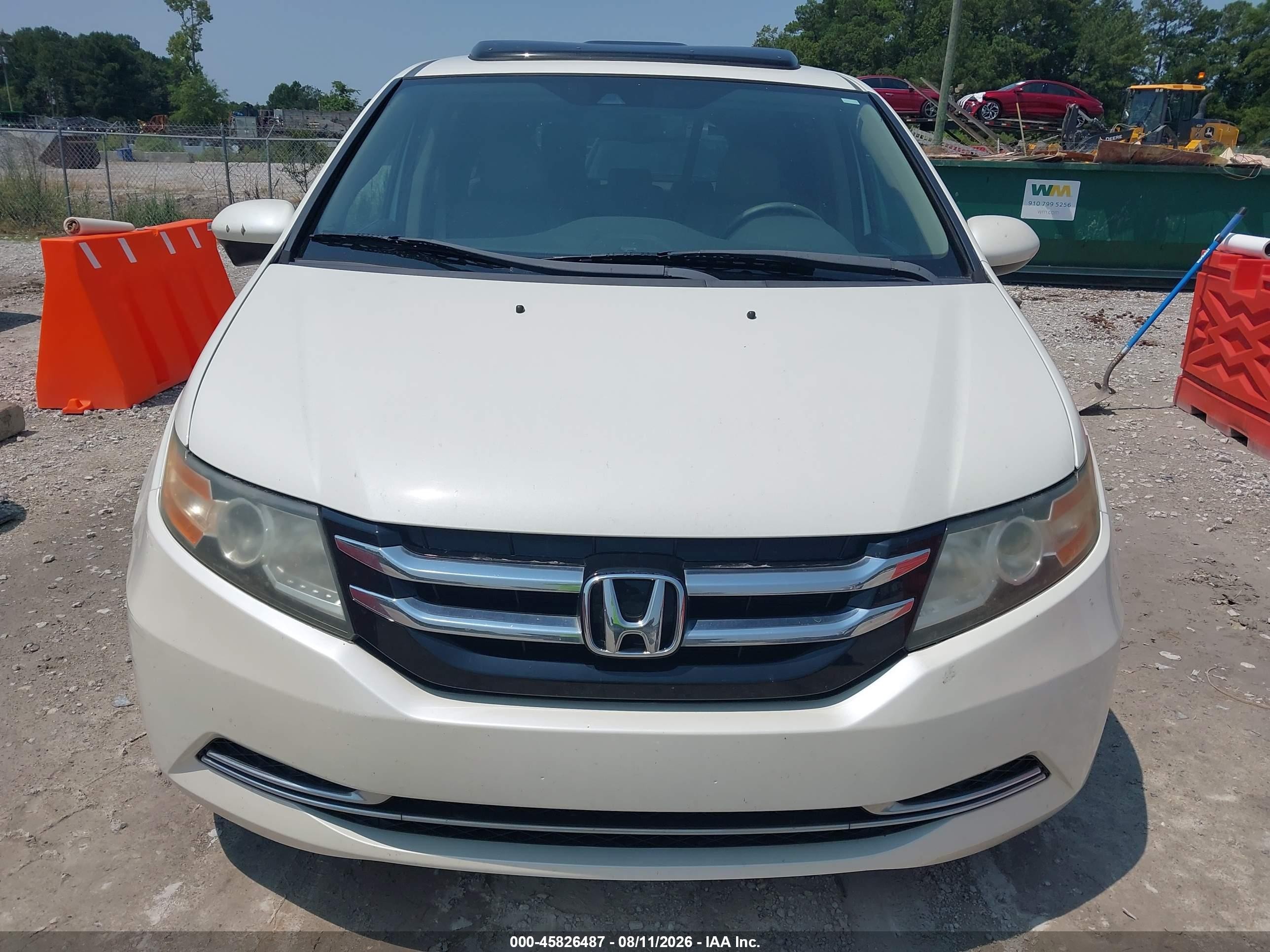 2015 Honda Odyssey Ex-l White vin: 5FNRL5H61FB026878