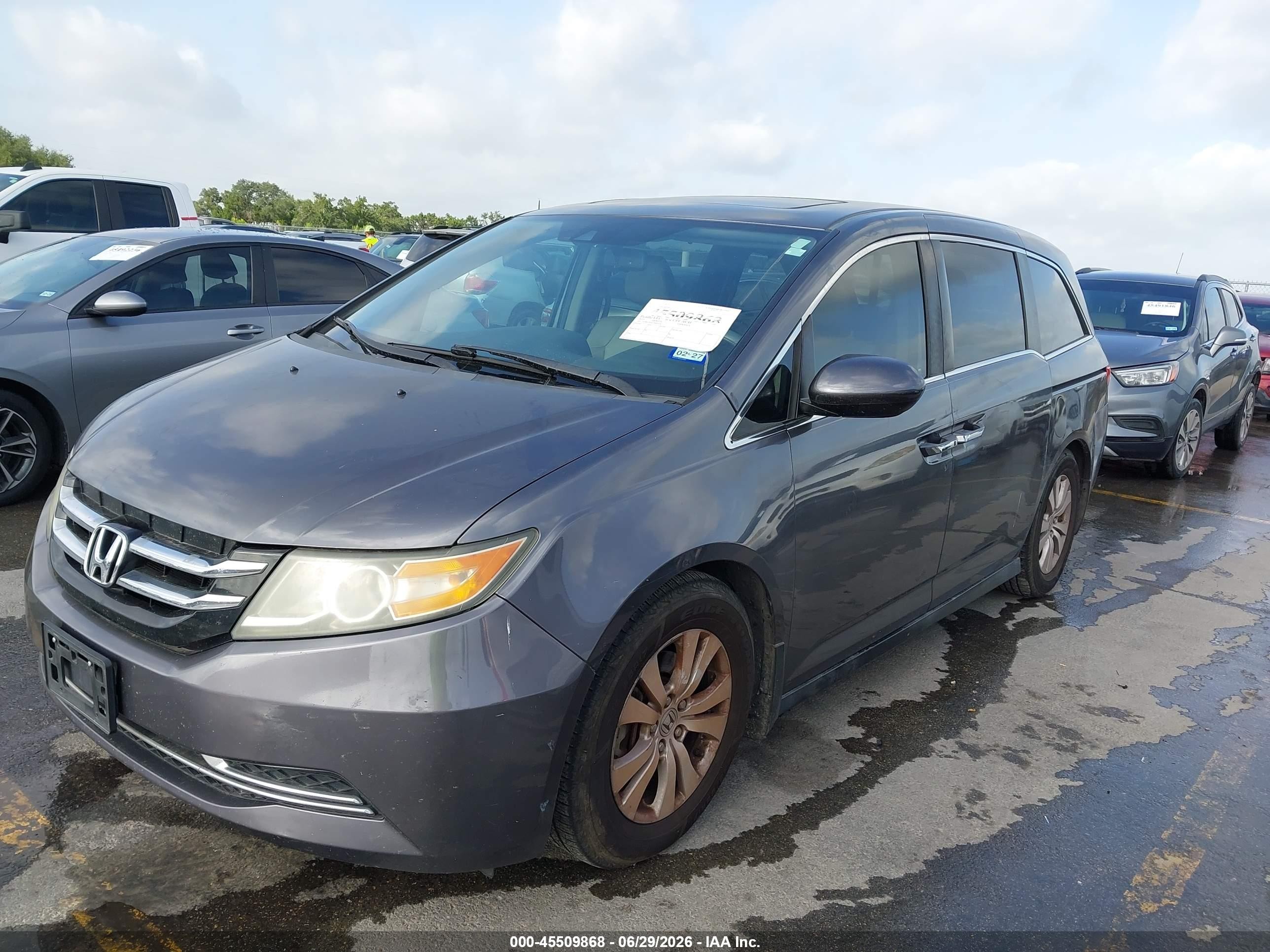 2015 Honda Odyssey Ex-l Gray vin: 5FNRL5H61FB045558