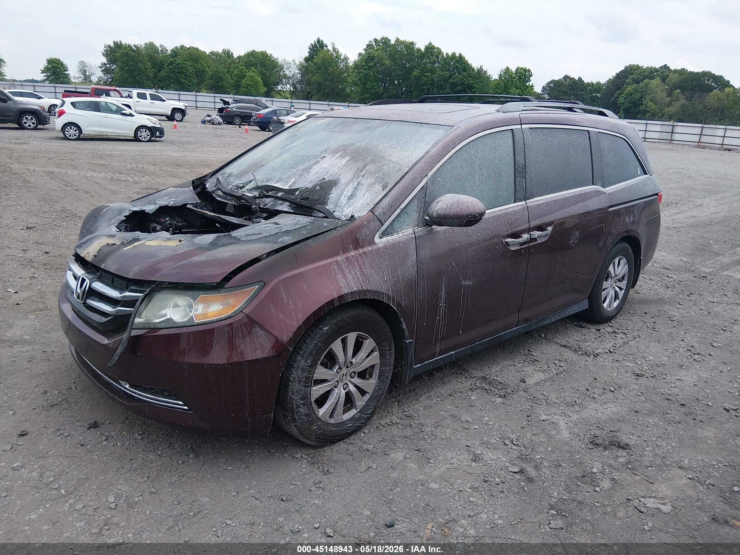 2015 Honda Odyssey Exl Purple vin: 5FNRL5H61FB059332