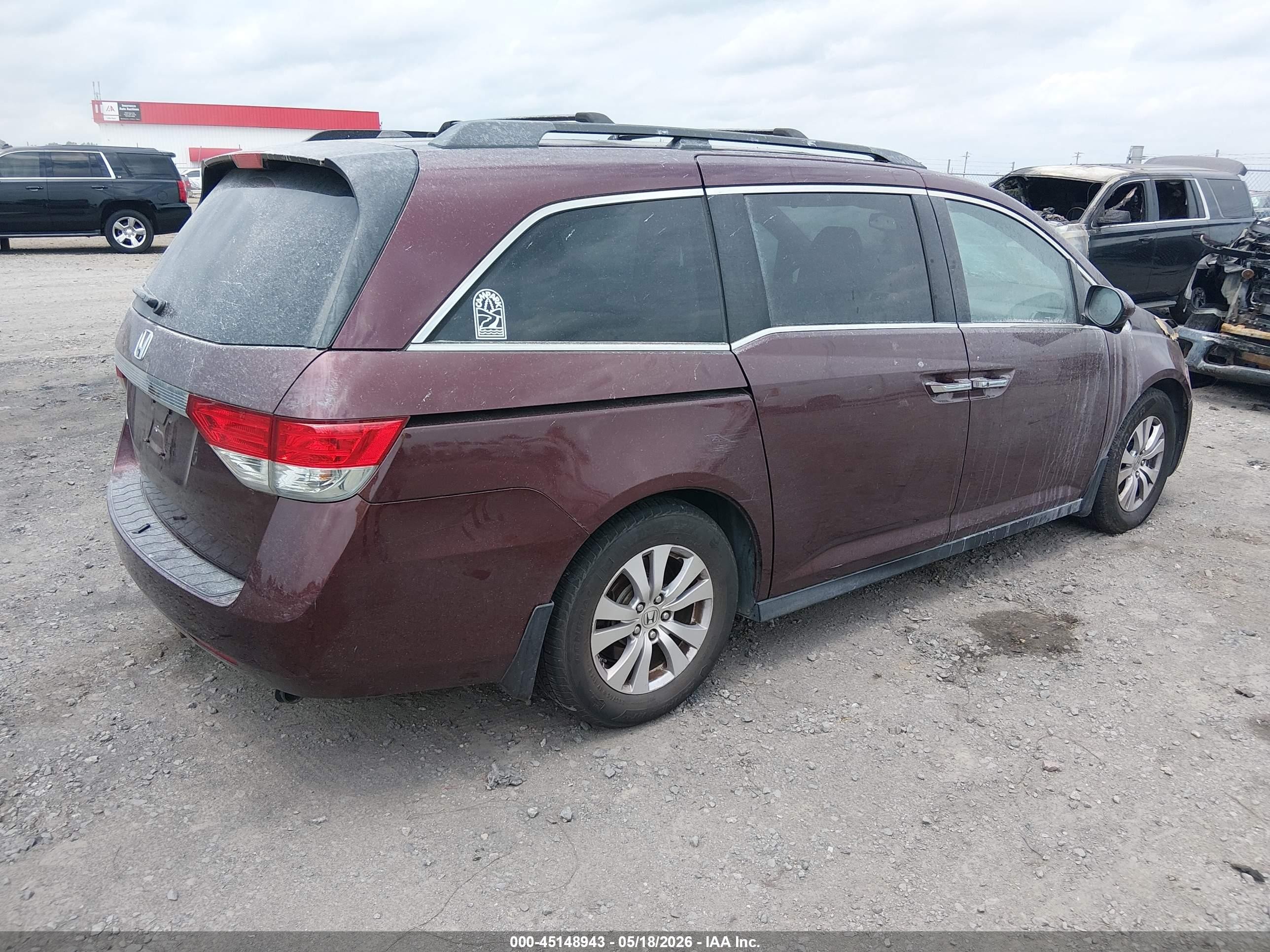 2015 Honda Odyssey Exl Purple vin: 5FNRL5H61FB059332