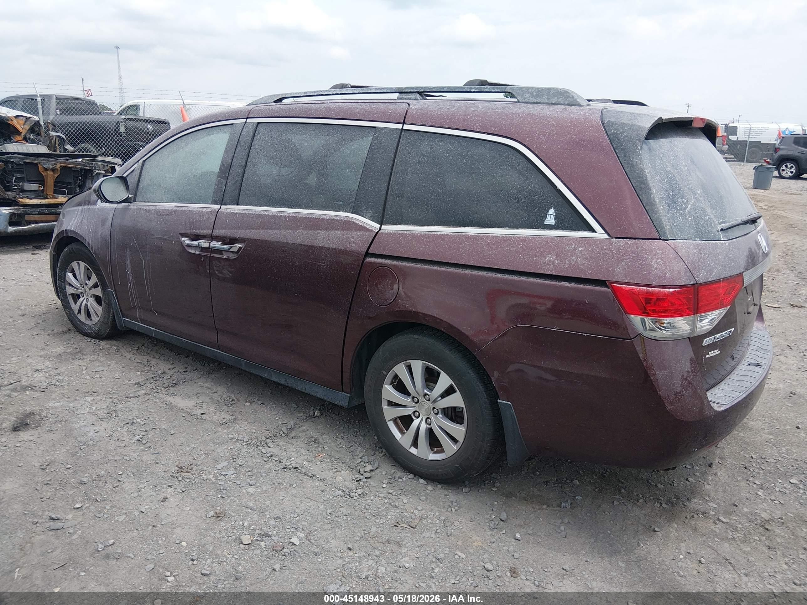 2015 Honda Odyssey Exl Purple vin: 5FNRL5H61FB059332
