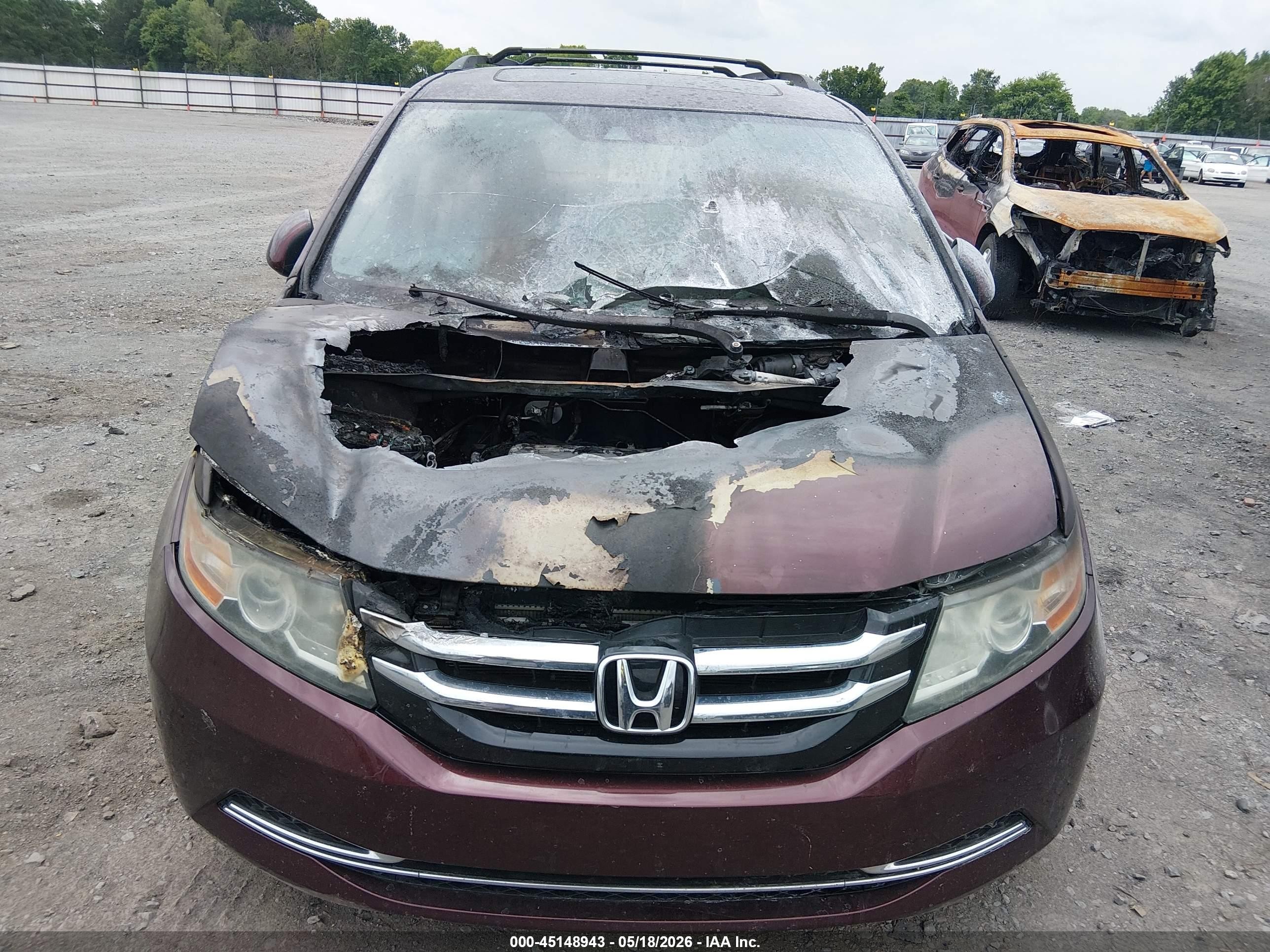 2015 Honda Odyssey Exl Purple vin: 5FNRL5H61FB059332