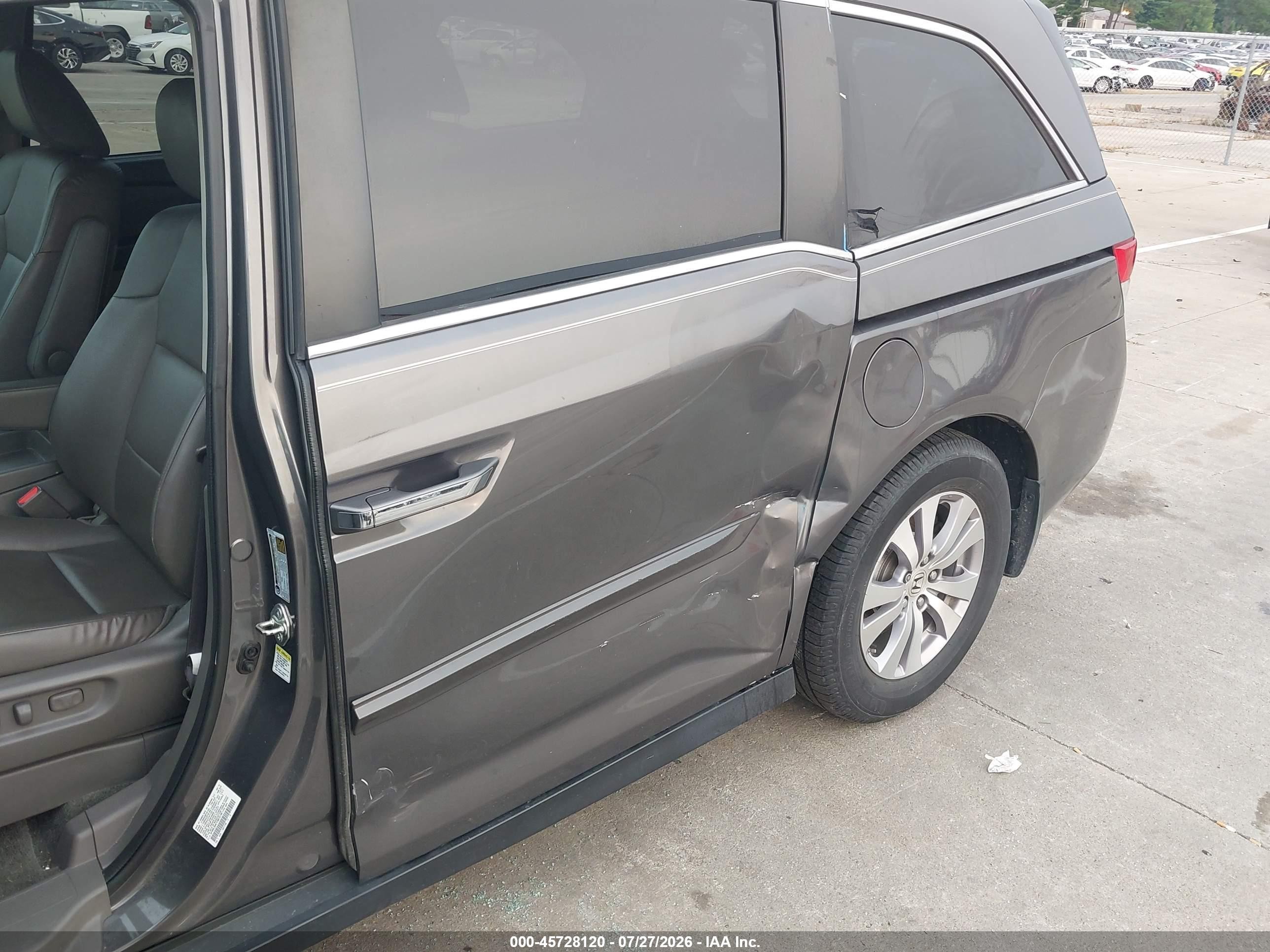 2015 Honda Odyssey Ex-l Gray vin: 5FNRL5H61FB075790