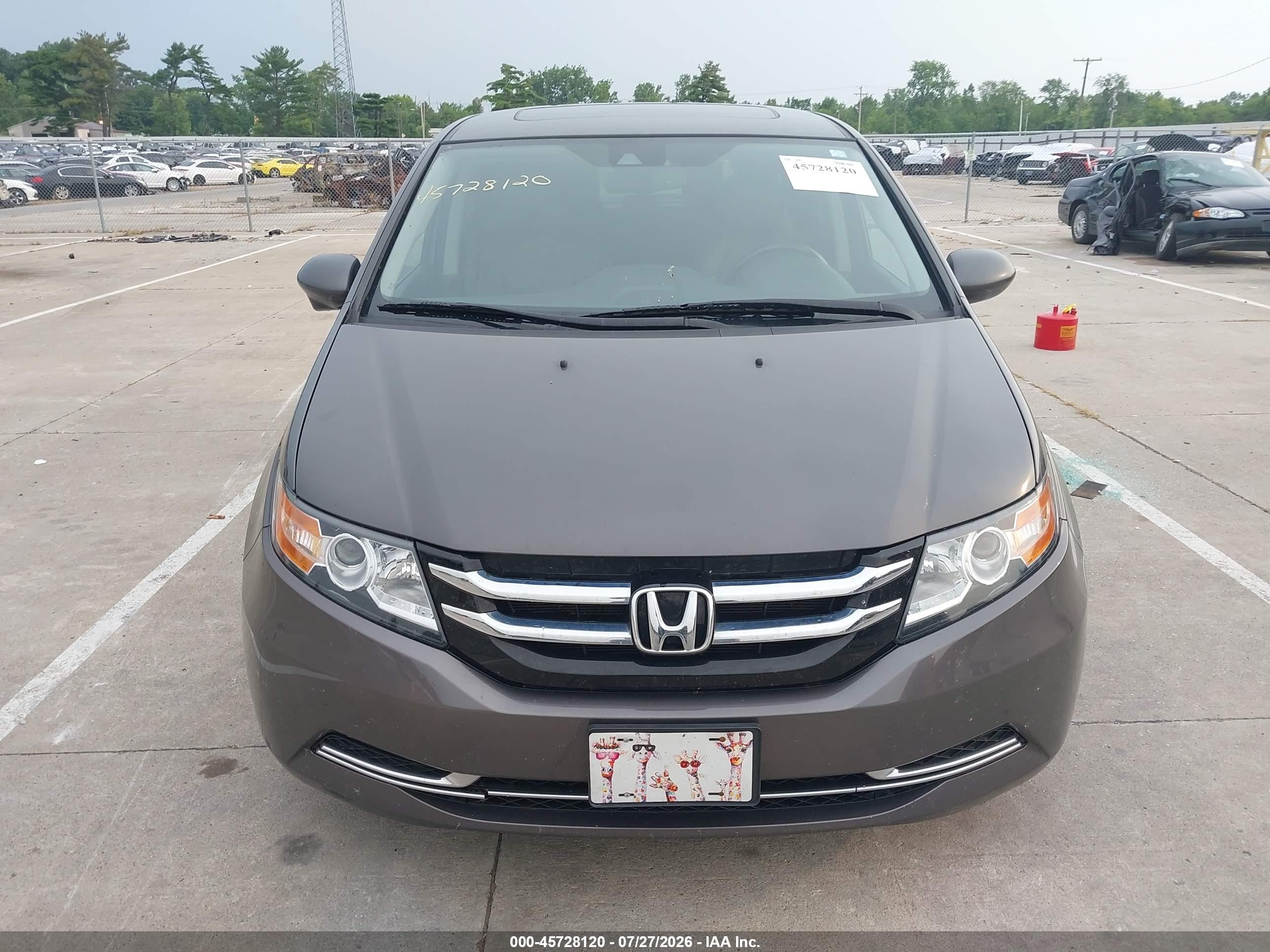 2015 Honda Odyssey Ex-l Gray vin: 5FNRL5H61FB075790