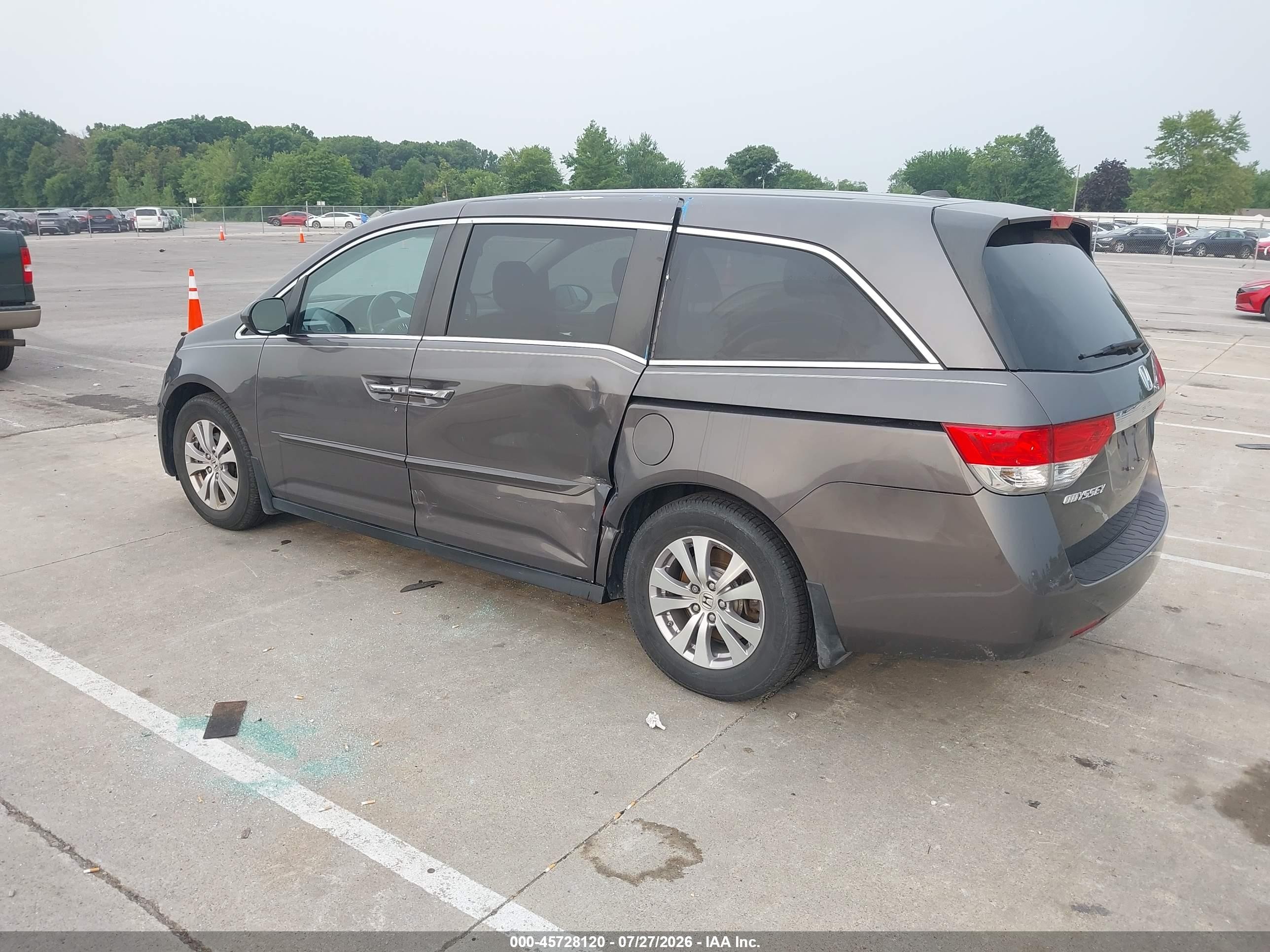 2015 Honda Odyssey Ex-l Gray vin: 5FNRL5H61FB075790