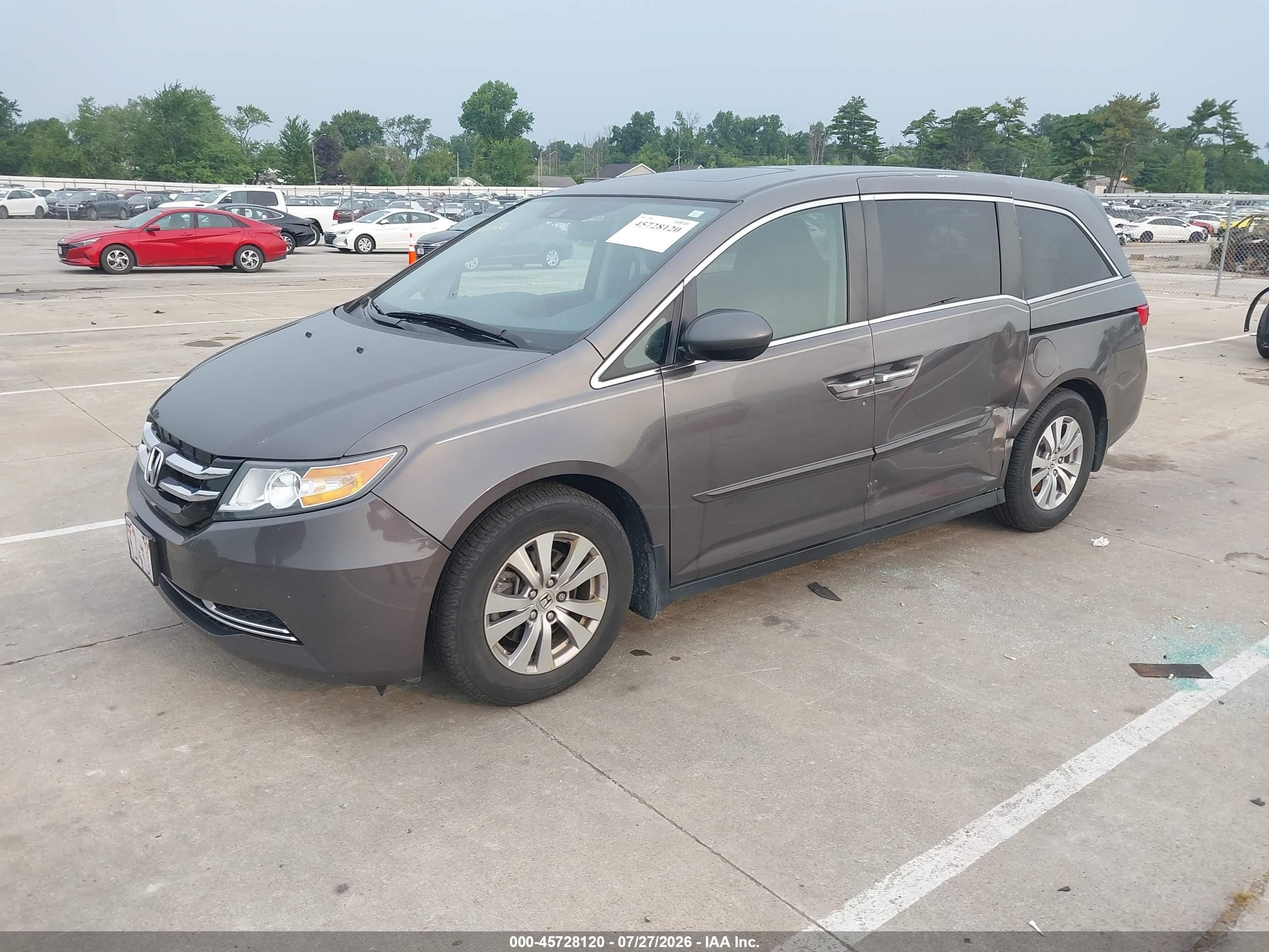 2015 Honda Odyssey Ex-l Gray vin: 5FNRL5H61FB075790