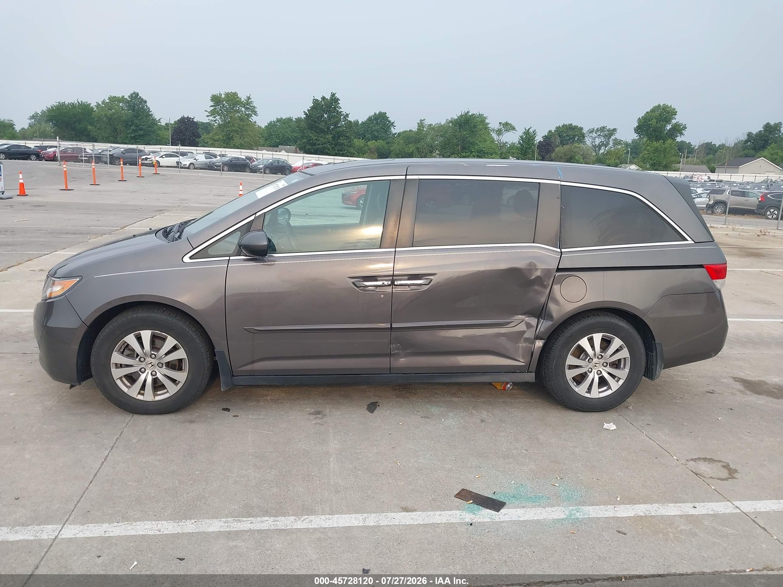 2015 Honda Odyssey Ex-l Gray vin: 5FNRL5H61FB075790