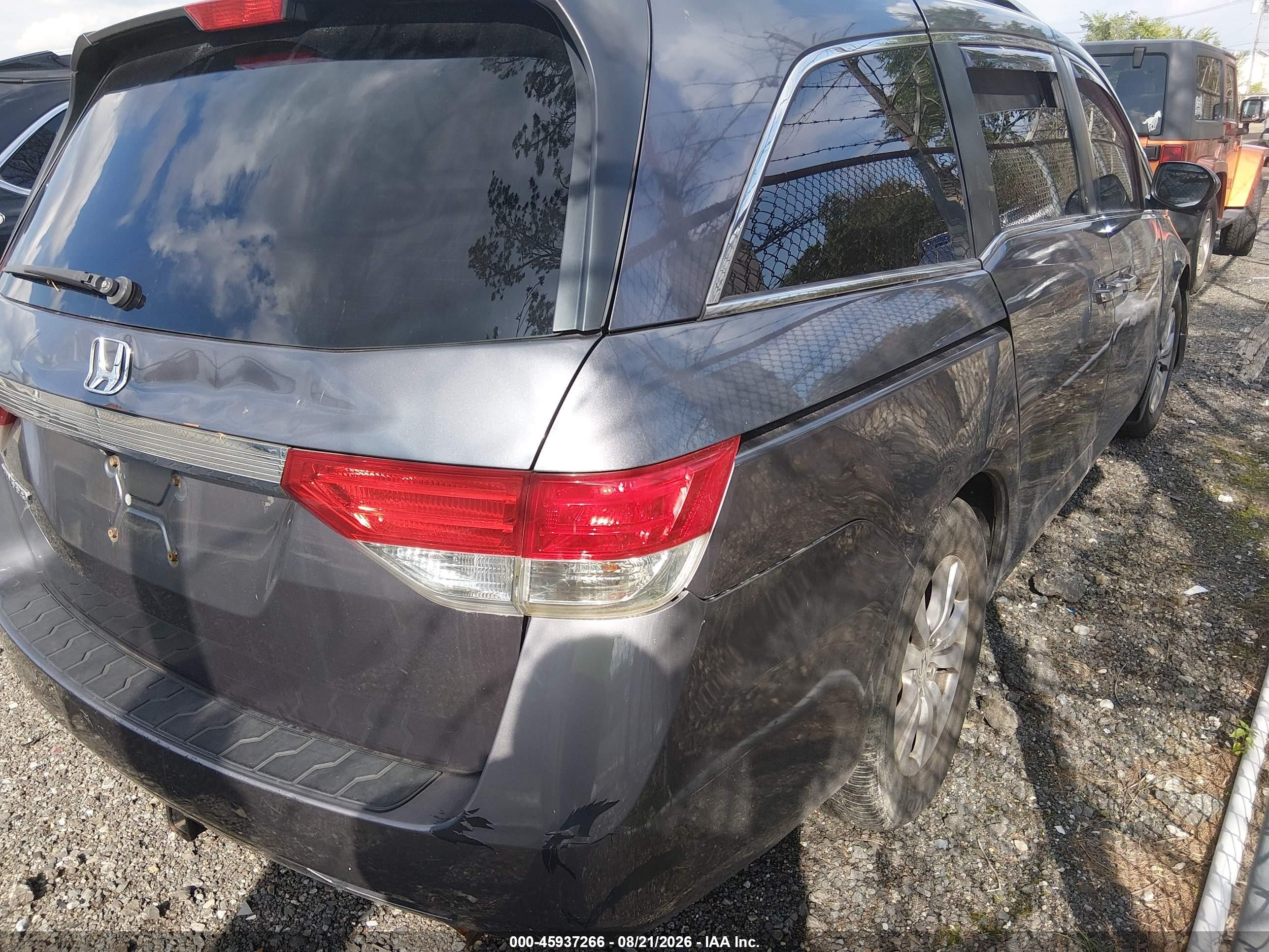 2015 Honda Odyssey Ex-l Gray vin: 5FNRL5H61FB091844