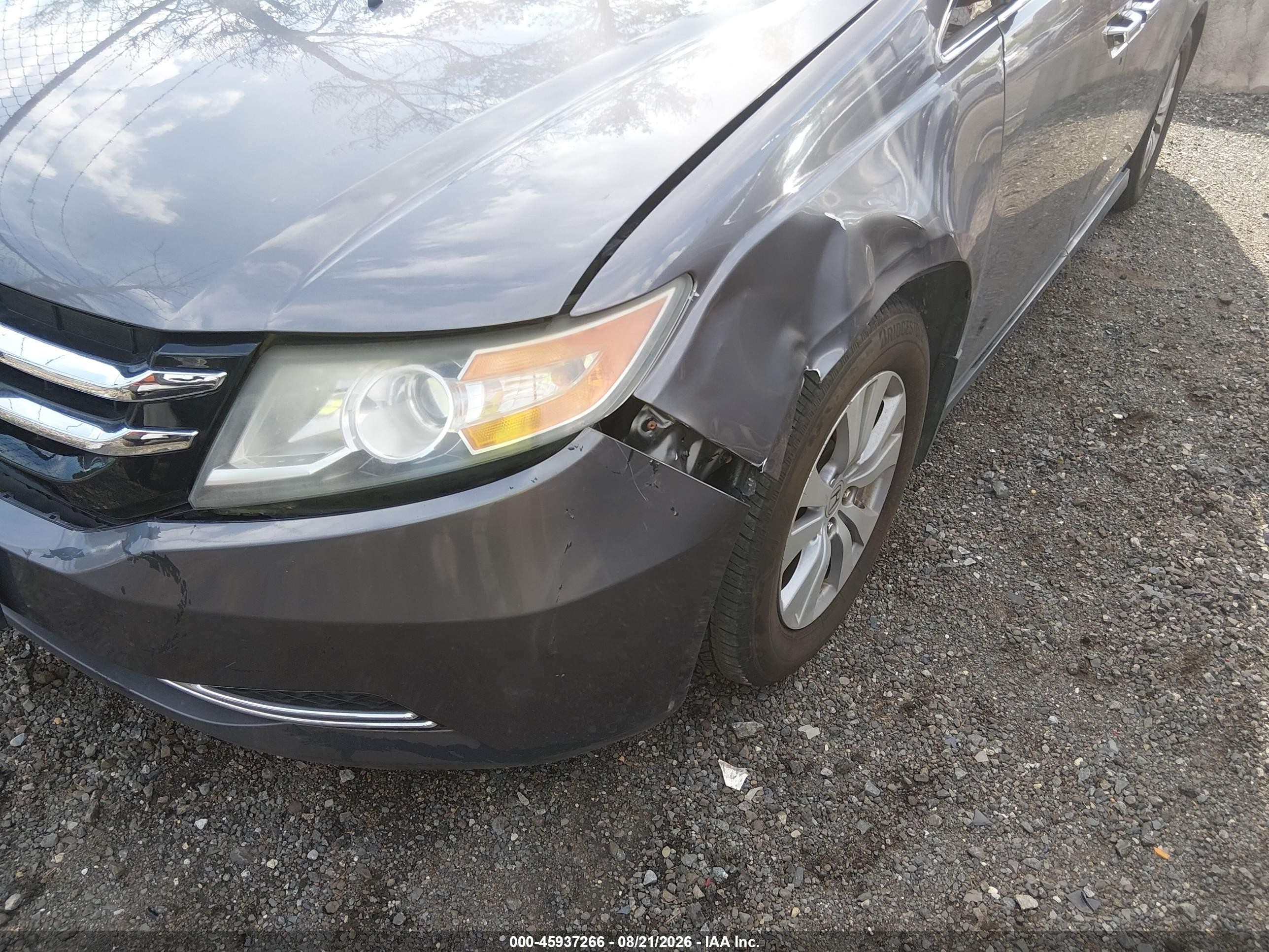 2015 Honda Odyssey Ex-l Gray vin: 5FNRL5H61FB091844