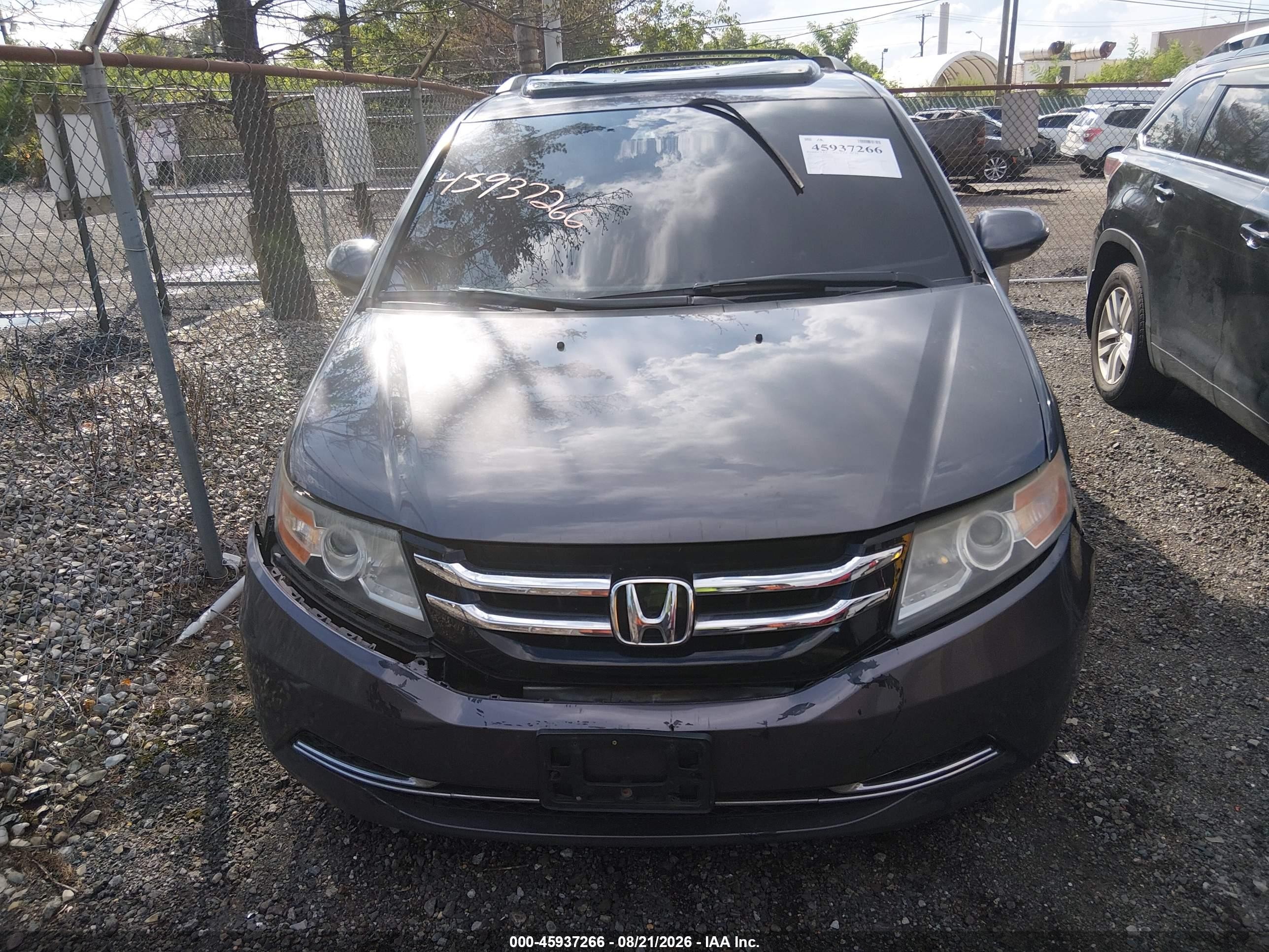 2015 Honda Odyssey Ex-l Gray vin: 5FNRL5H61FB091844