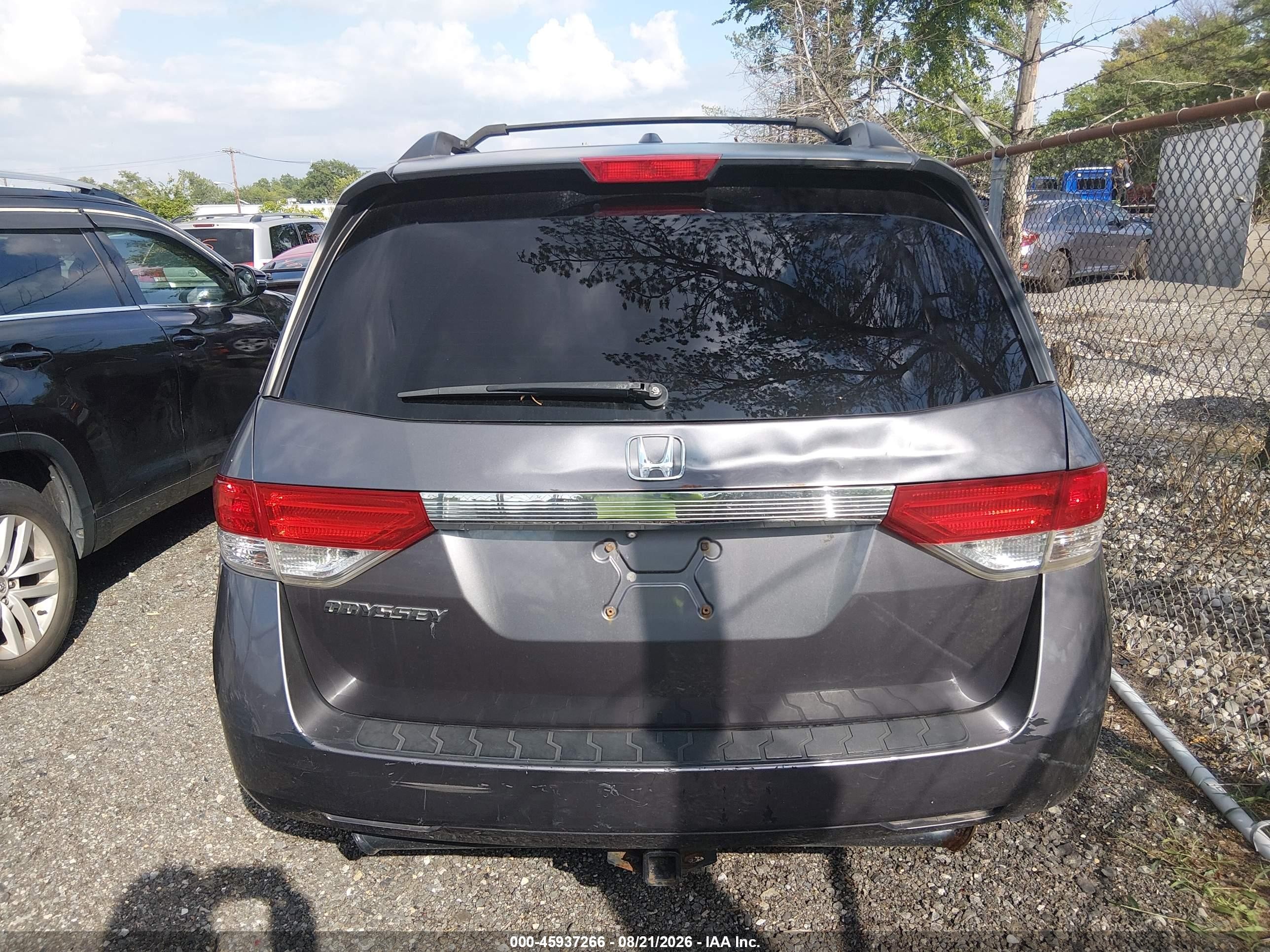 2015 Honda Odyssey Ex-l Gray vin: 5FNRL5H61FB091844