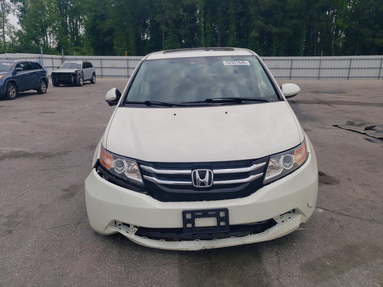 2015 Honda Odyssey Exl White vin: 5FNRL5H61FB109503