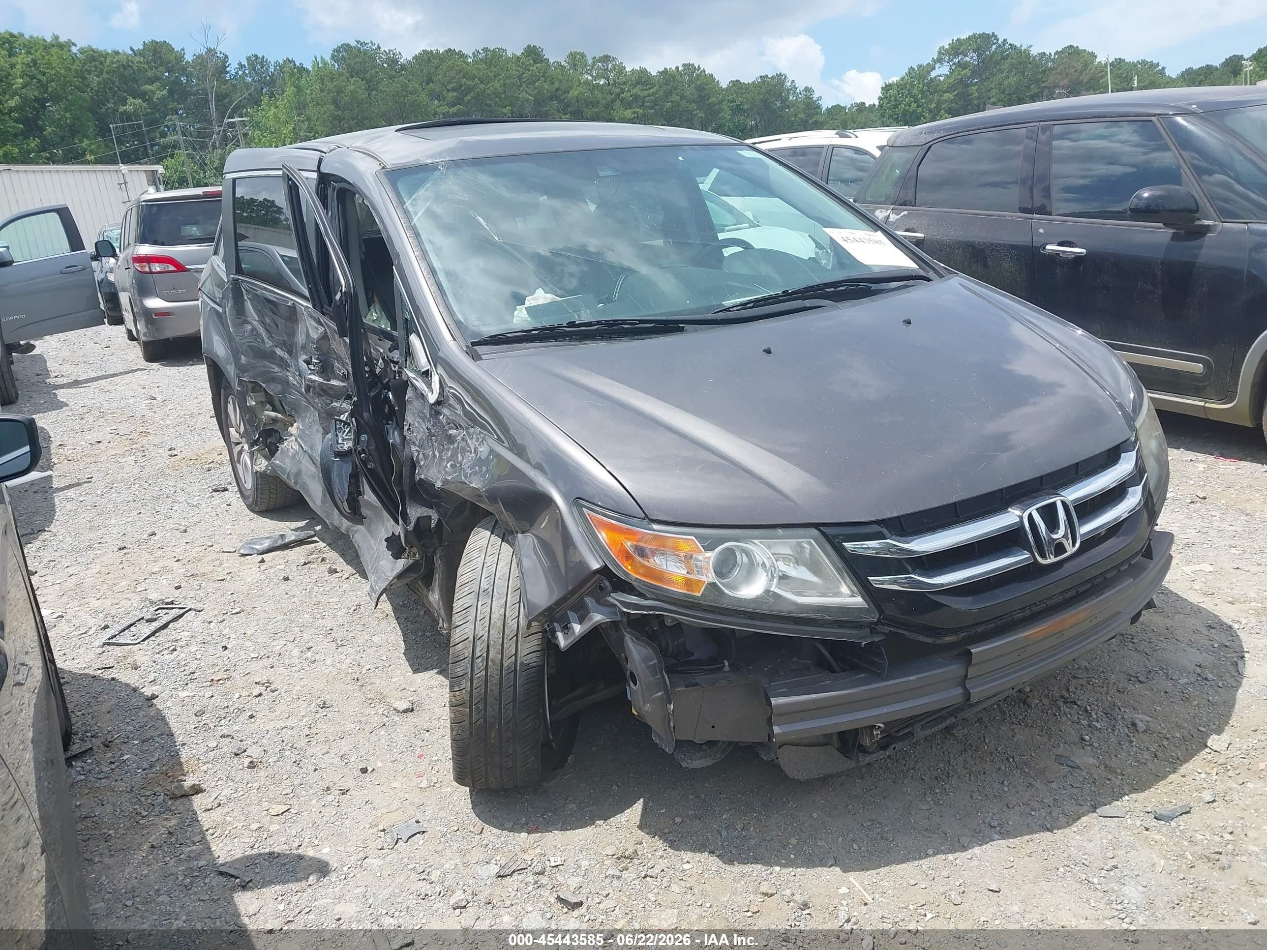 2015 Honda Odyssey Ex-l Серый vin: 5FNRL5H61FB118315