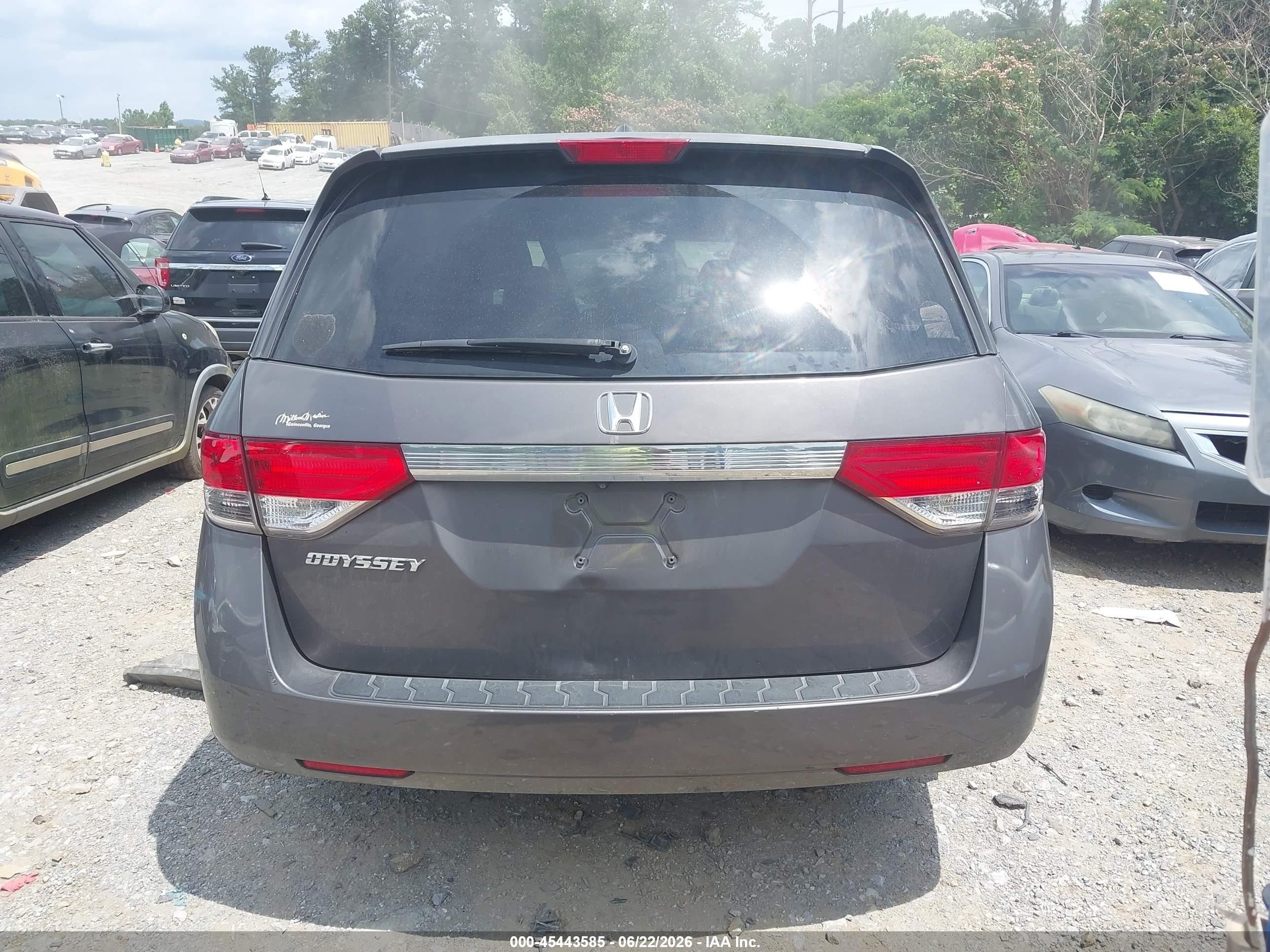 2015 Honda Odyssey Ex-l Серый vin: 5FNRL5H61FB118315