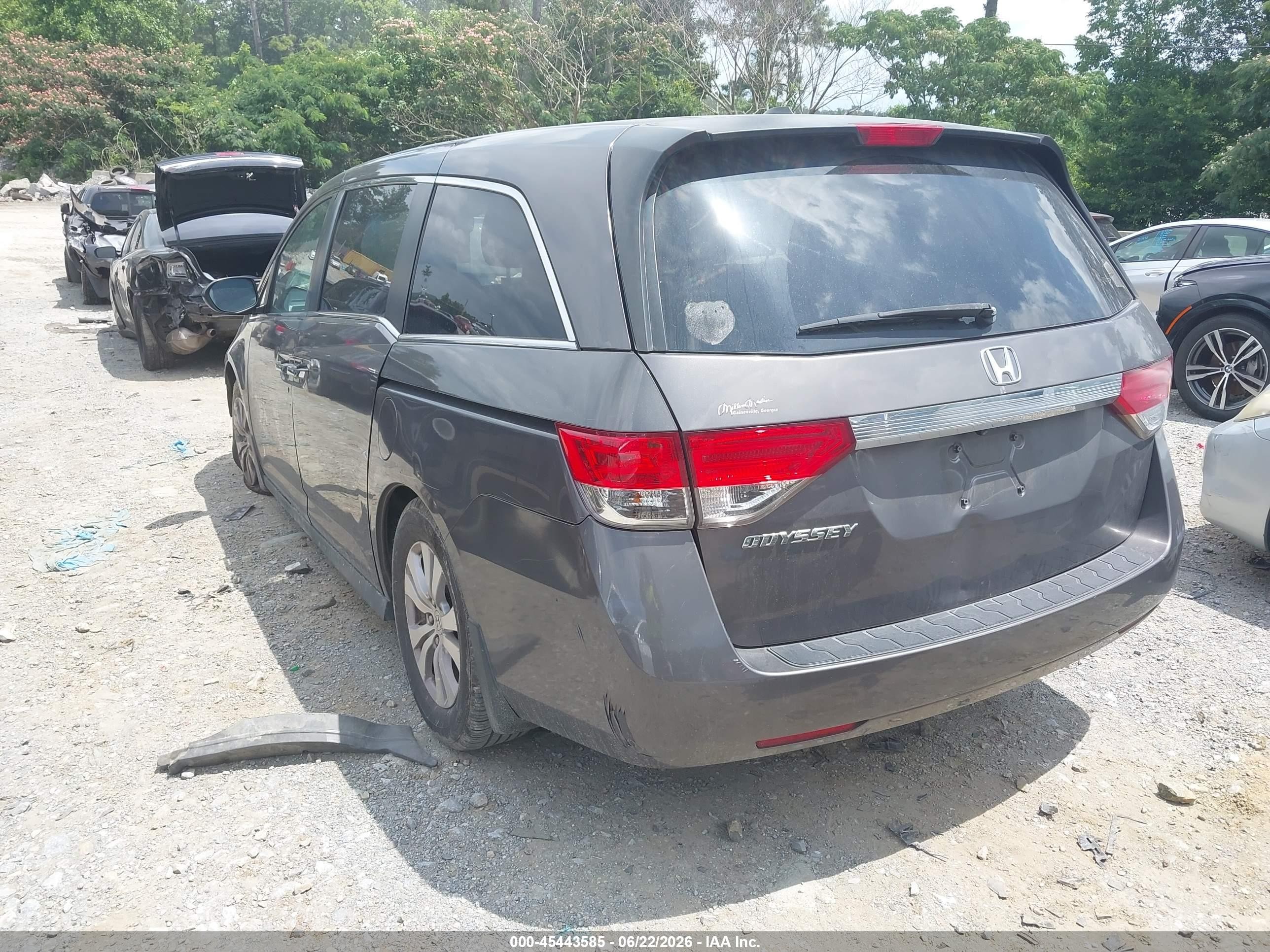 2015 Honda Odyssey Ex-l Серый vin: 5FNRL5H61FB118315