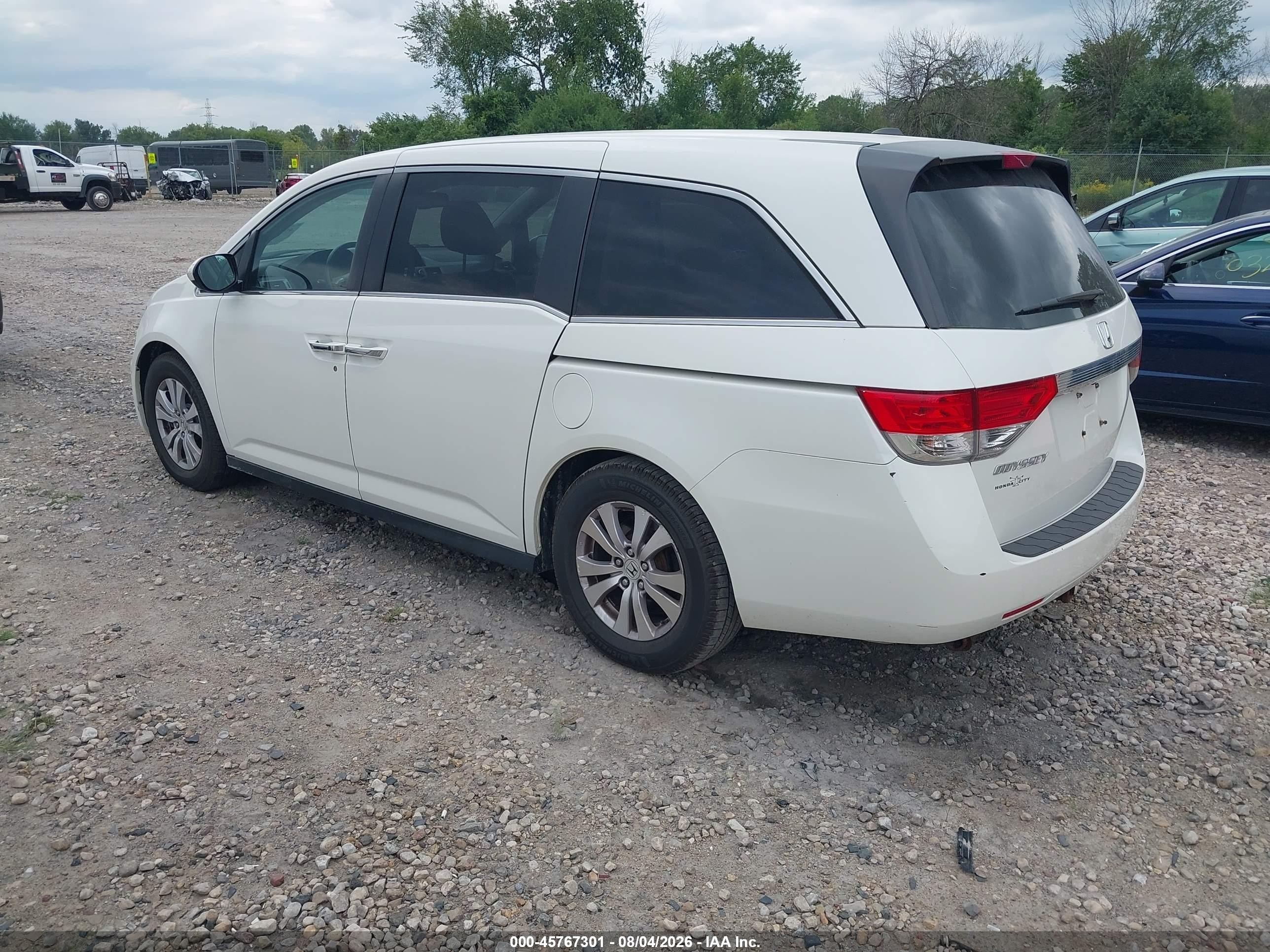 2015 Honda Odyssey Ex-l White vin: 5FNRL5H61FB122901