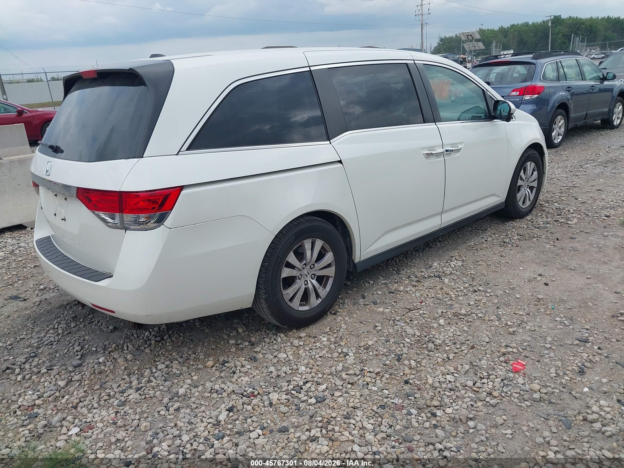 2015 Honda Odyssey Ex-l White vin: 5FNRL5H61FB122901