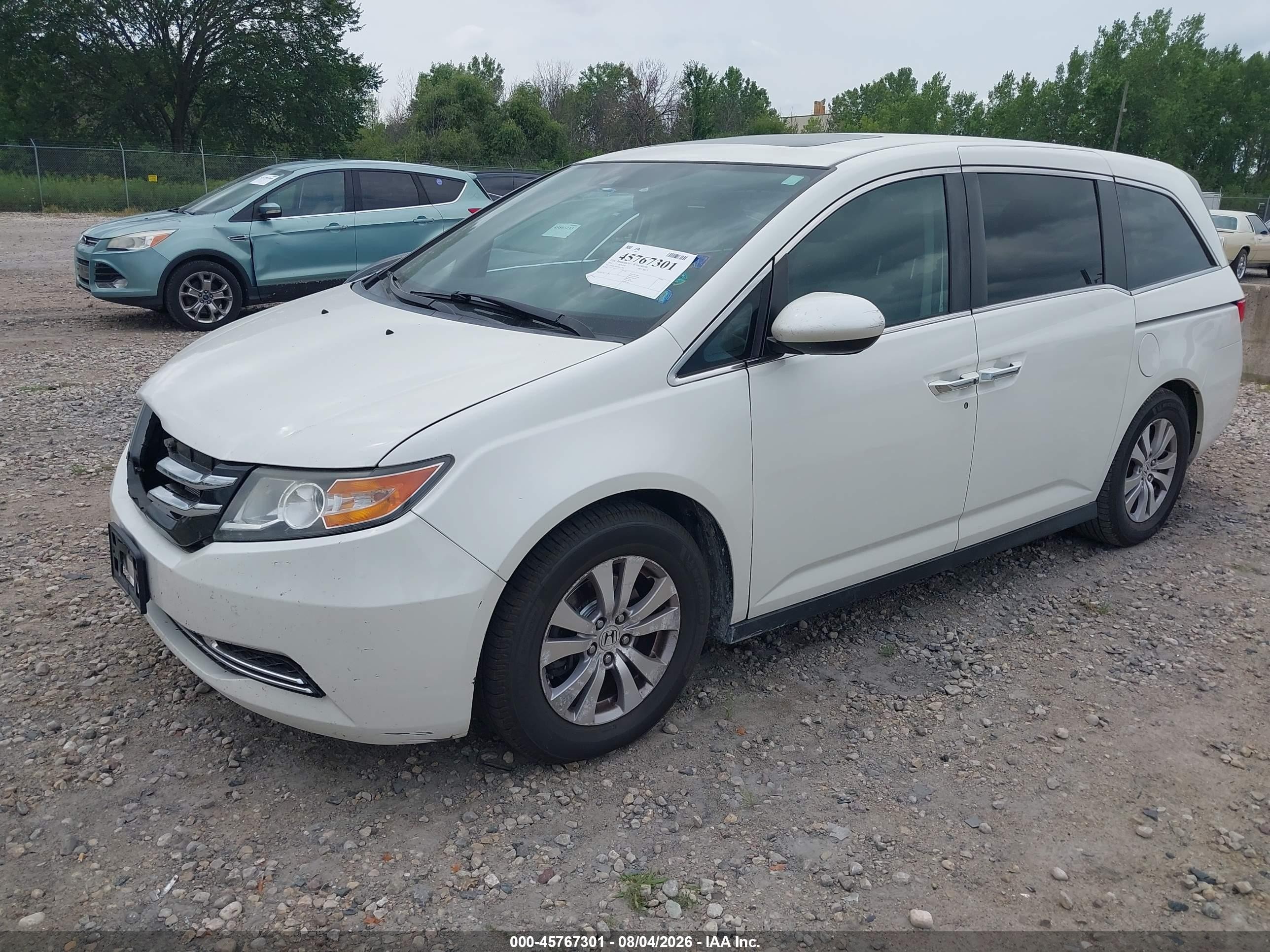 2015 Honda Odyssey Ex-l White vin: 5FNRL5H61FB122901