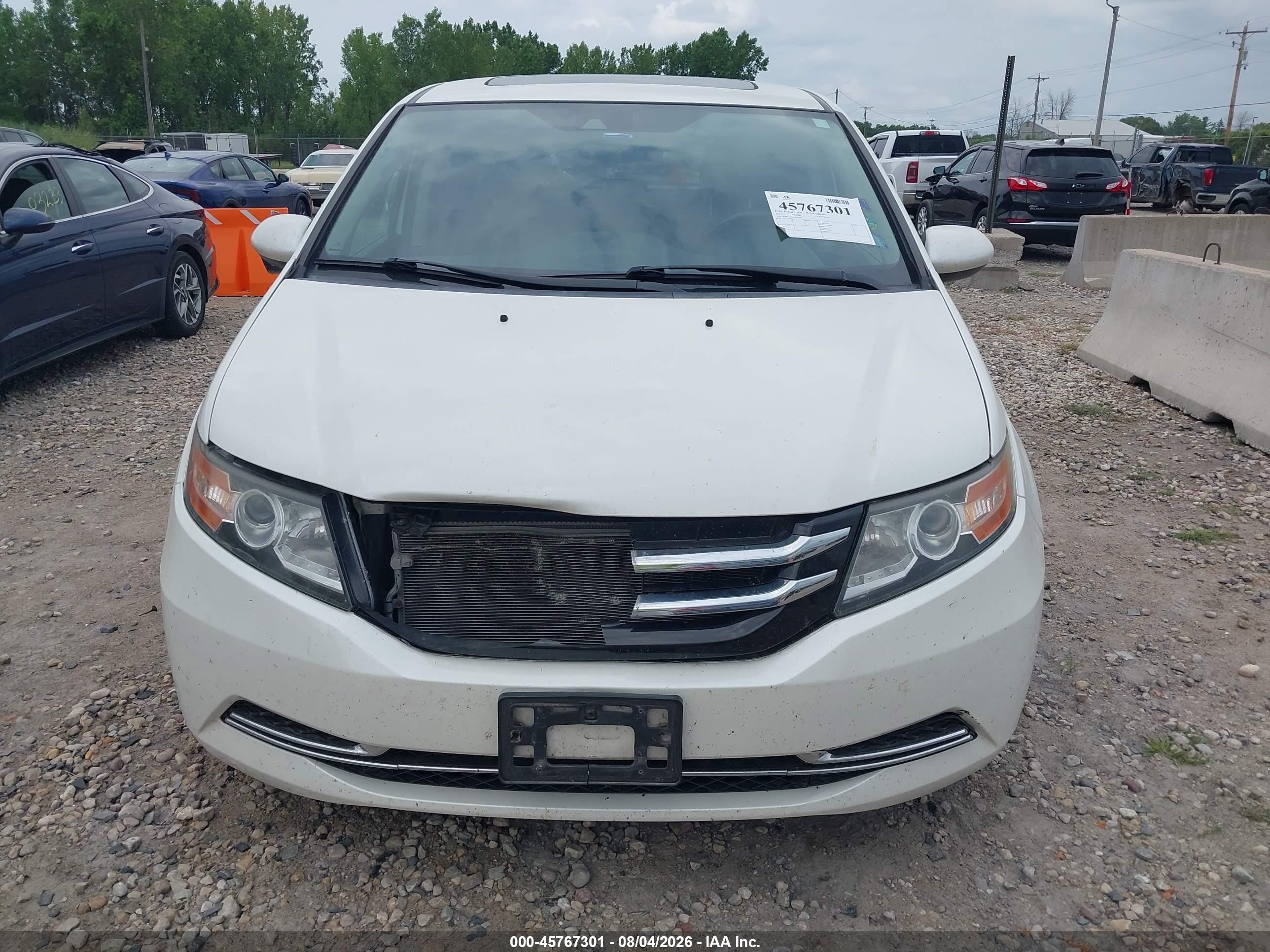 2015 Honda Odyssey Ex-l White vin: 5FNRL5H61FB122901